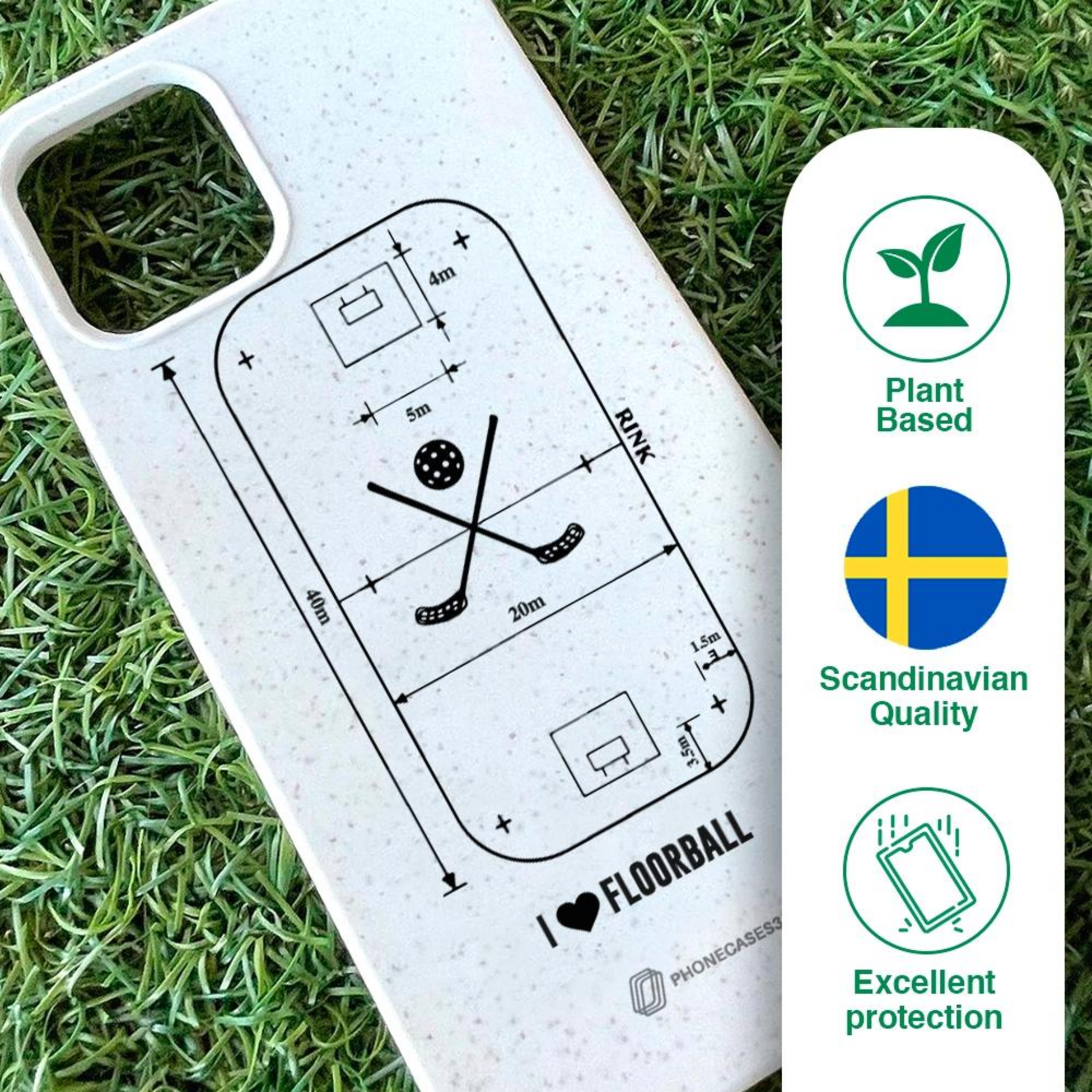 PHONECASES3D, Pixbo Official Compostable Phone Case Design Floorball
