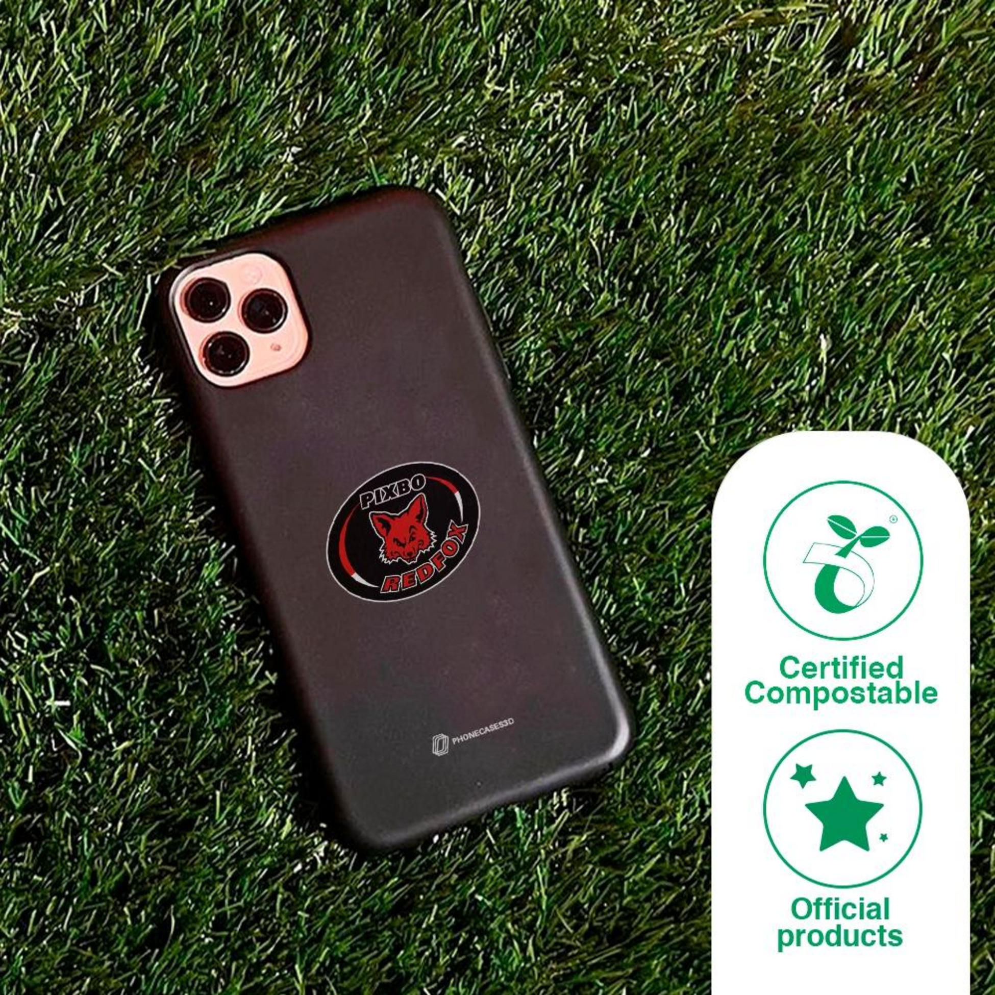 PHONECASES3D, Pixbo Official Compostable Phone Case Design Logo