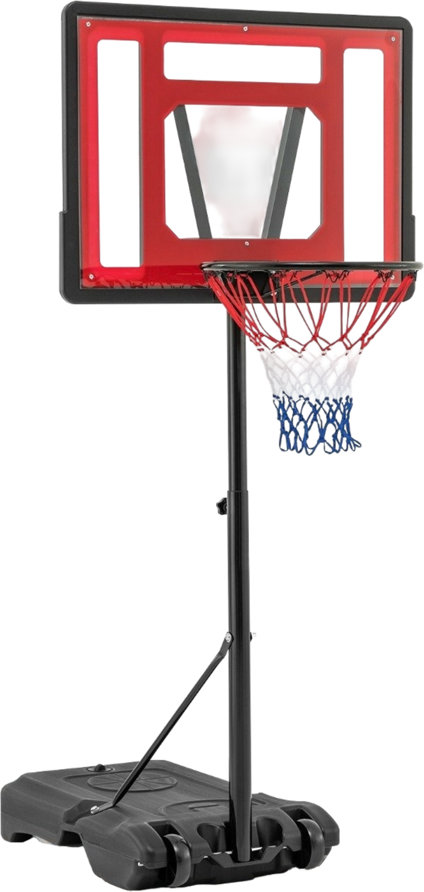 B2X, Pool Basketball Hoop Outdoor Basketball Stand 115-135 Cm Height Adjustable Red