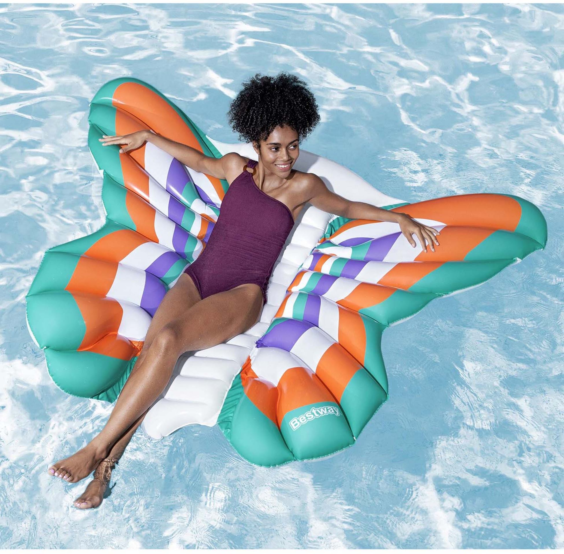 BESTWAY, Poolmadrass Boho Butterfly 1,93 X 1,76 M