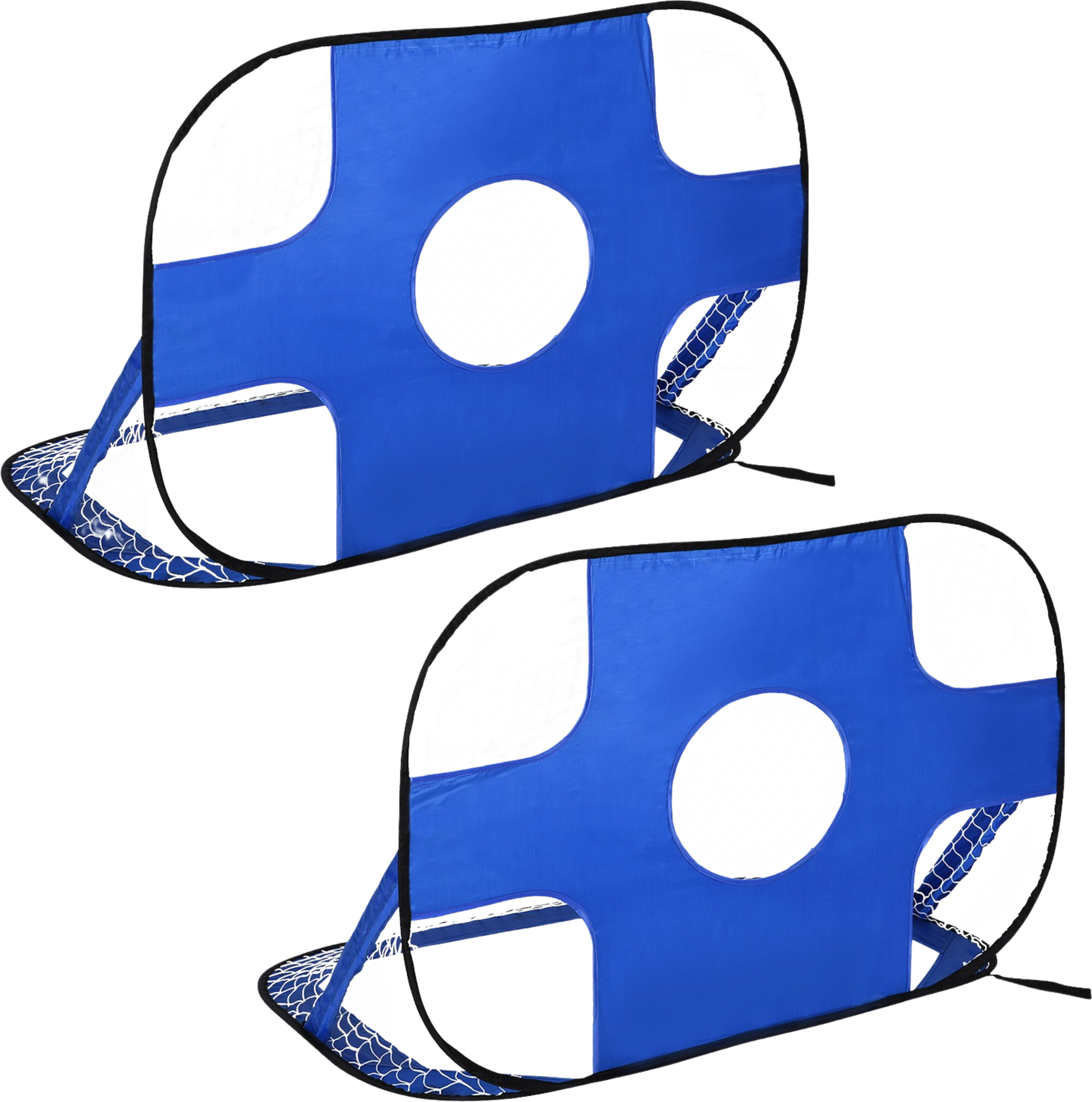 NORTHIX, Pop Up Football Goals Portable Football Net, Set Of 2 Mini Goals, Foldable With Carry Bag, Blue, 123