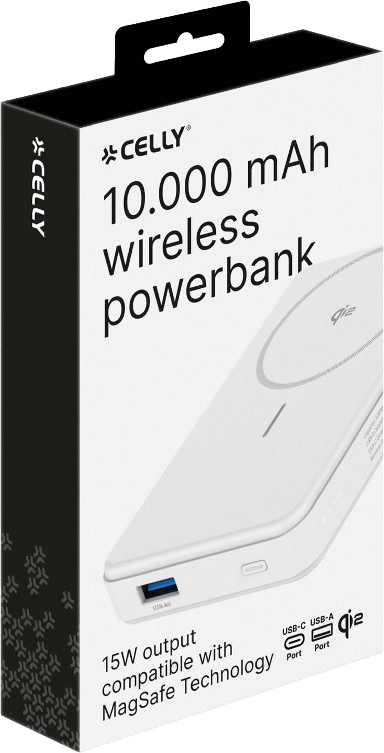 CELLY, Powerbank 10.000 Mah 15w Qi2