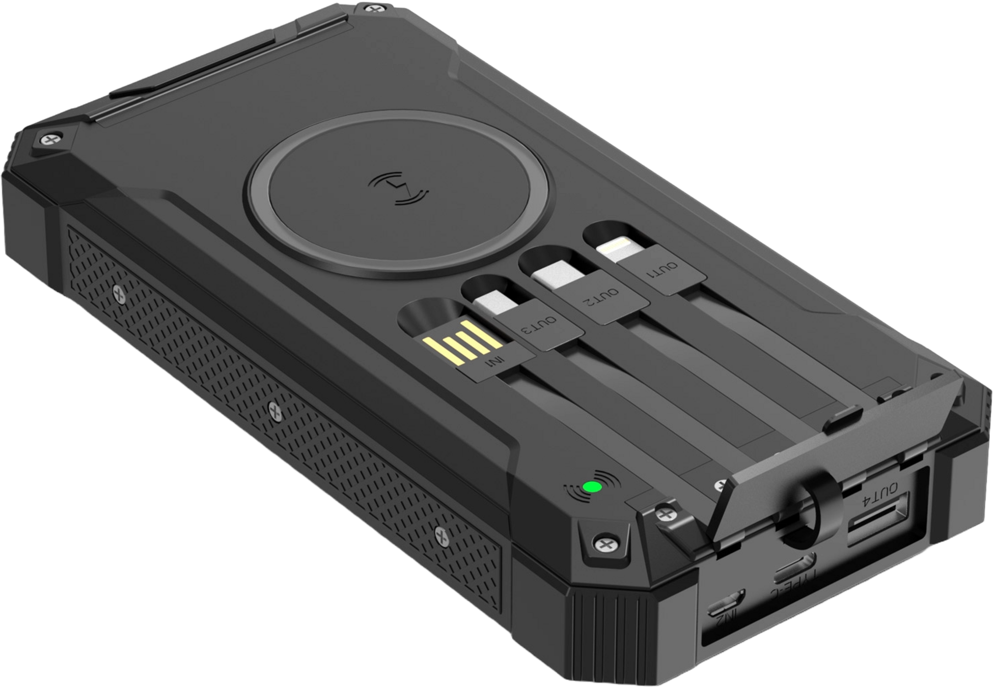 DENVER, Powerbank 20.000 Mah Solcell 4st Kablar + Tr&aring;dl&ouml;s Laddning