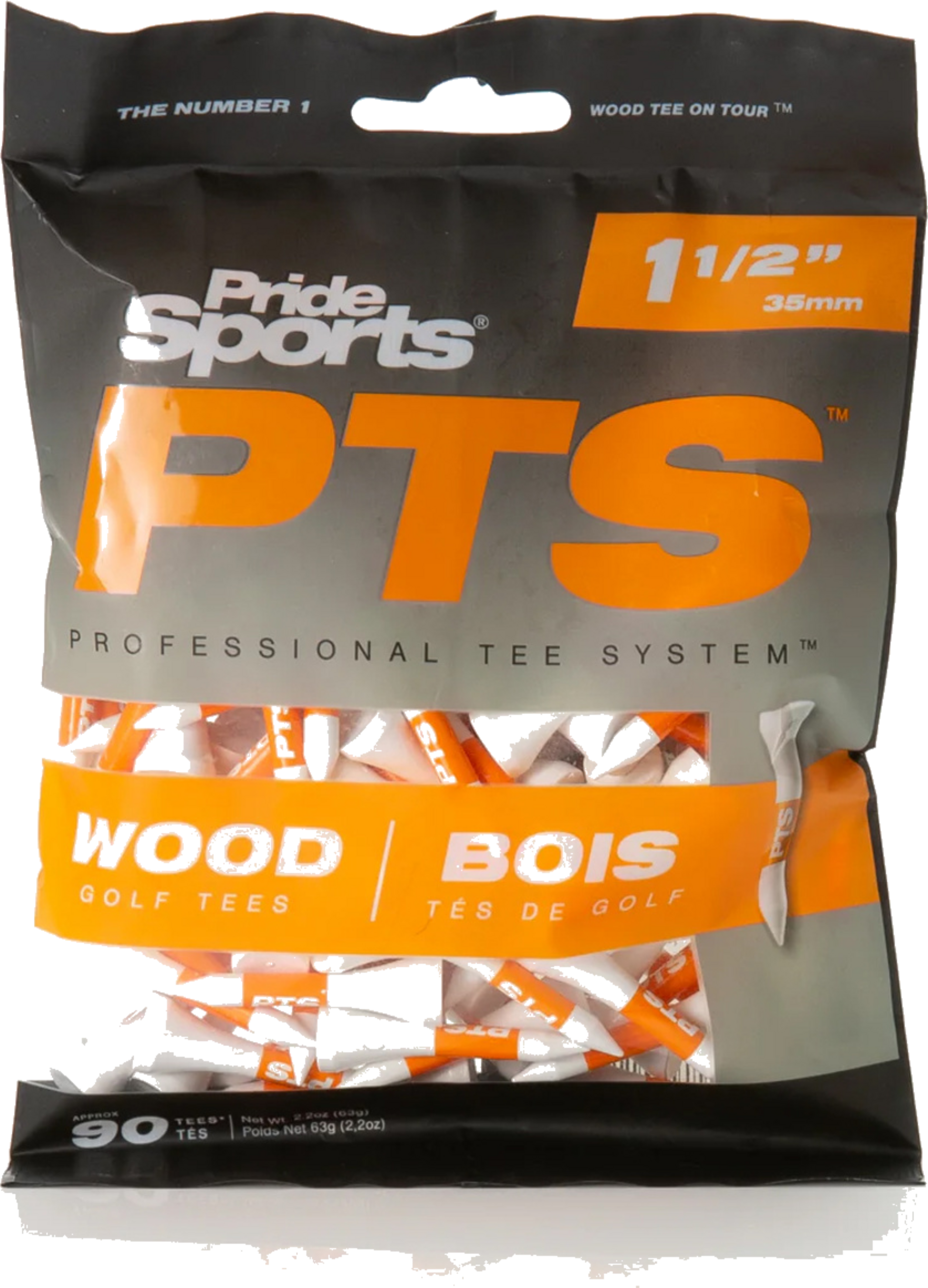 PRIDE GOLF TEE, Pride Pts Orange - 38 Mm (1 1/2) 90-pack