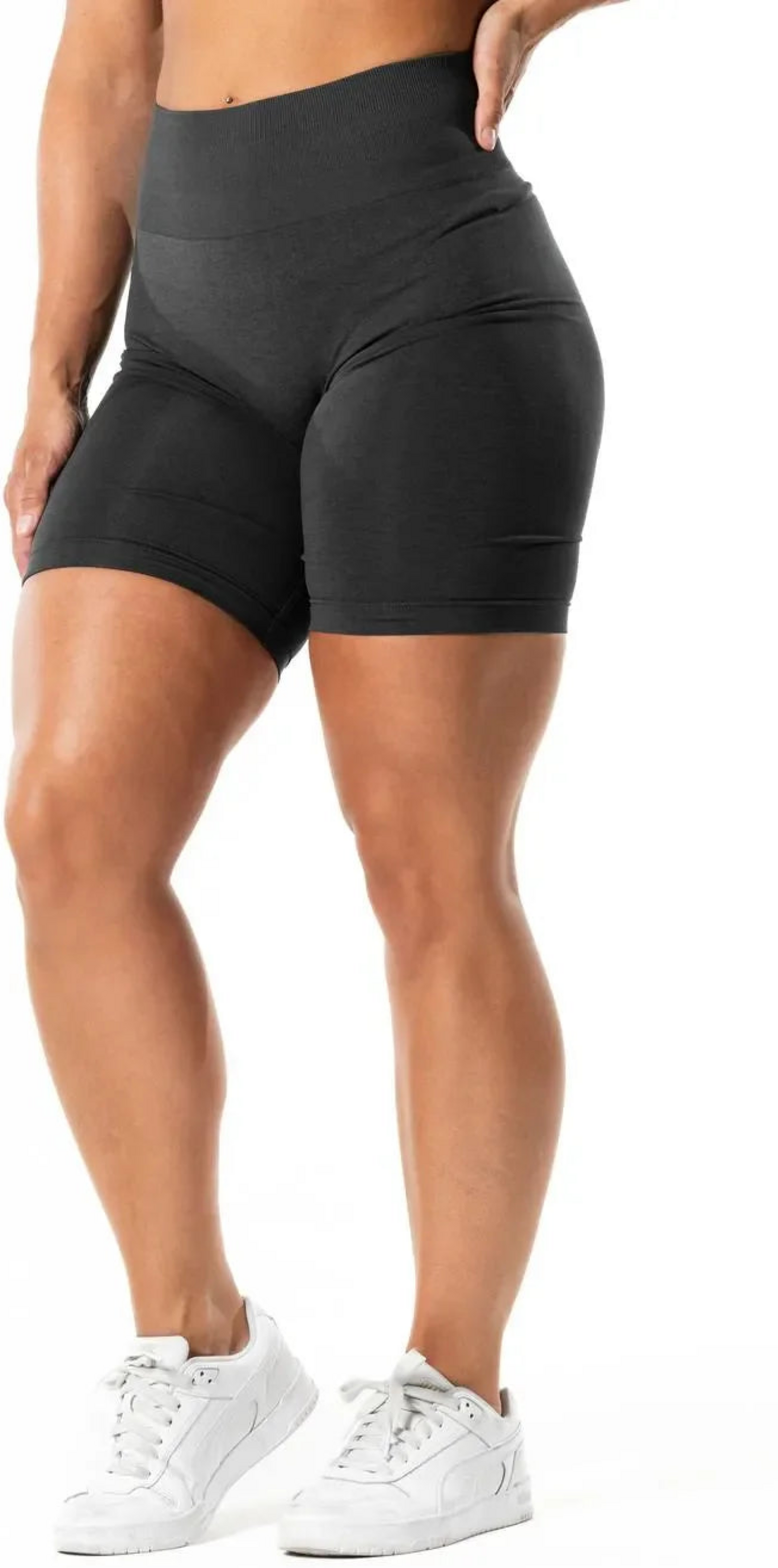 RELODE, Prime Scrunch Shorts 7,5" - M&ouml;rkgr&aring;