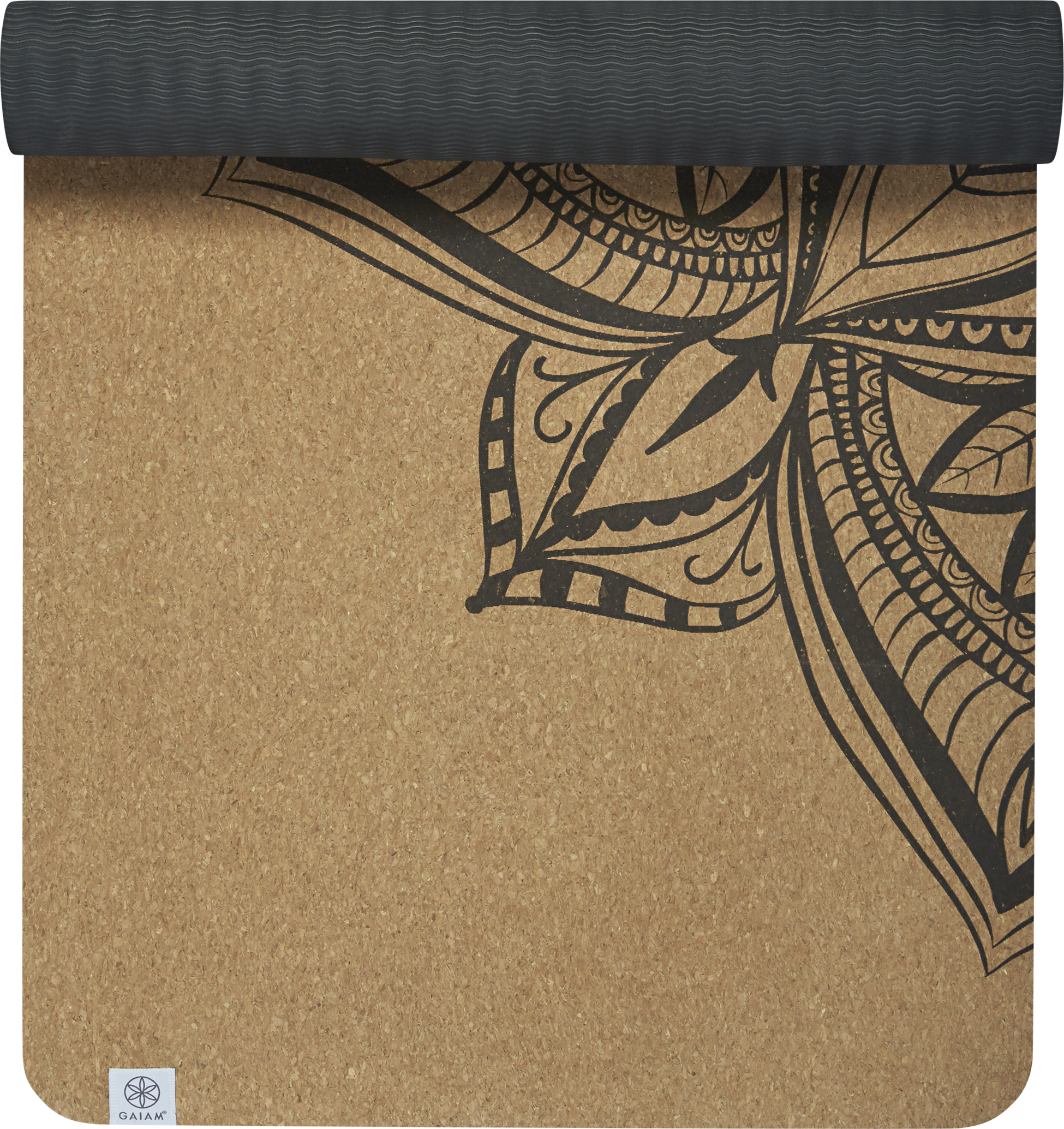 GAIAM, Printed Cork Mandala Yoga Mat 5mm