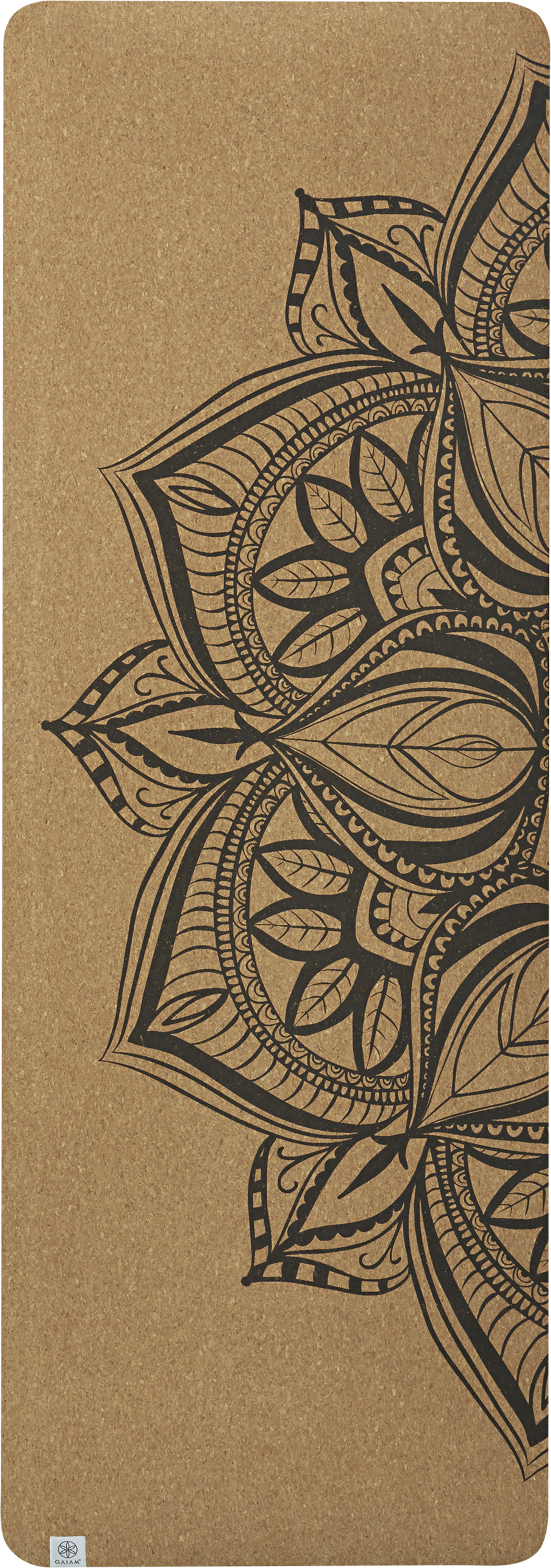 GAIAM, Printed Cork Mandala Yoga Mat 5mm