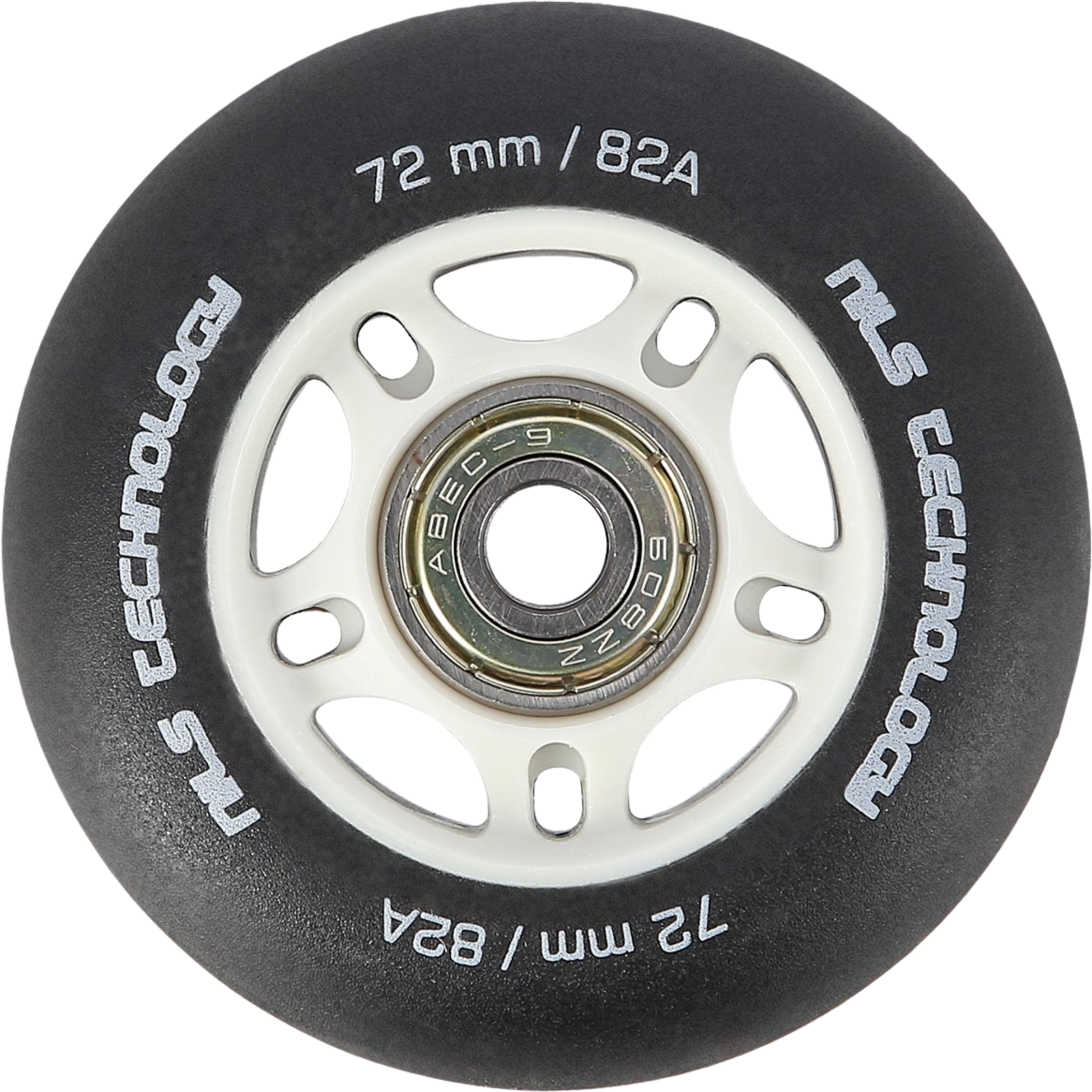 NORTHIX, Pu 72x24 82a Black Skateboard Wheels  Abec-9 Bearings Set