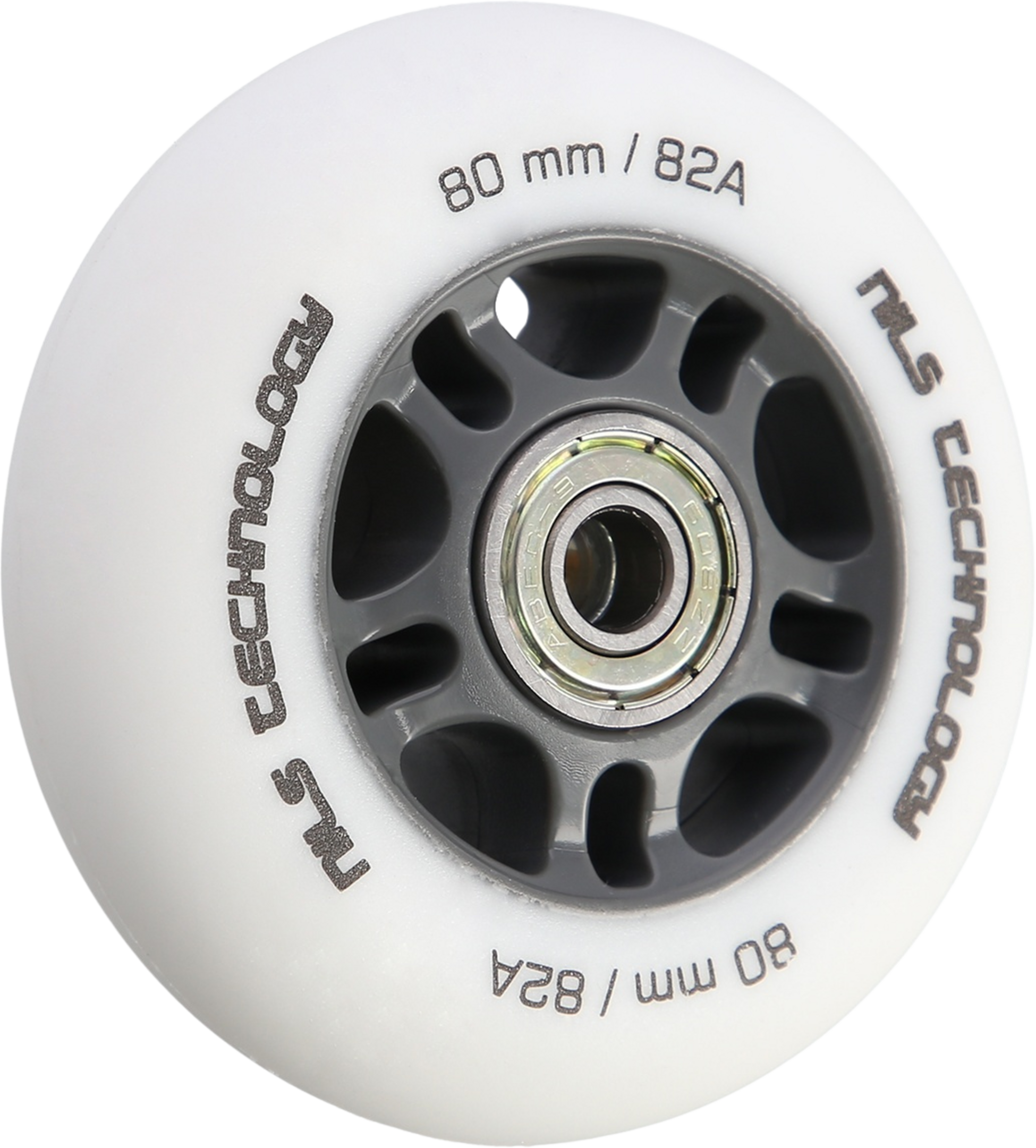 NORTHIX, Pu 80x24 Wheels, White, 4 Pcs + Abec-9 Bearings, 8 Pcs Set