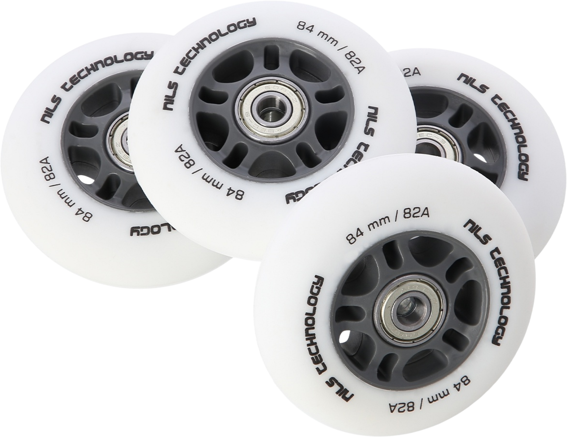 NORTHIX, Pu 84x24 82a White Wheels  Abec-9 Bearings Set