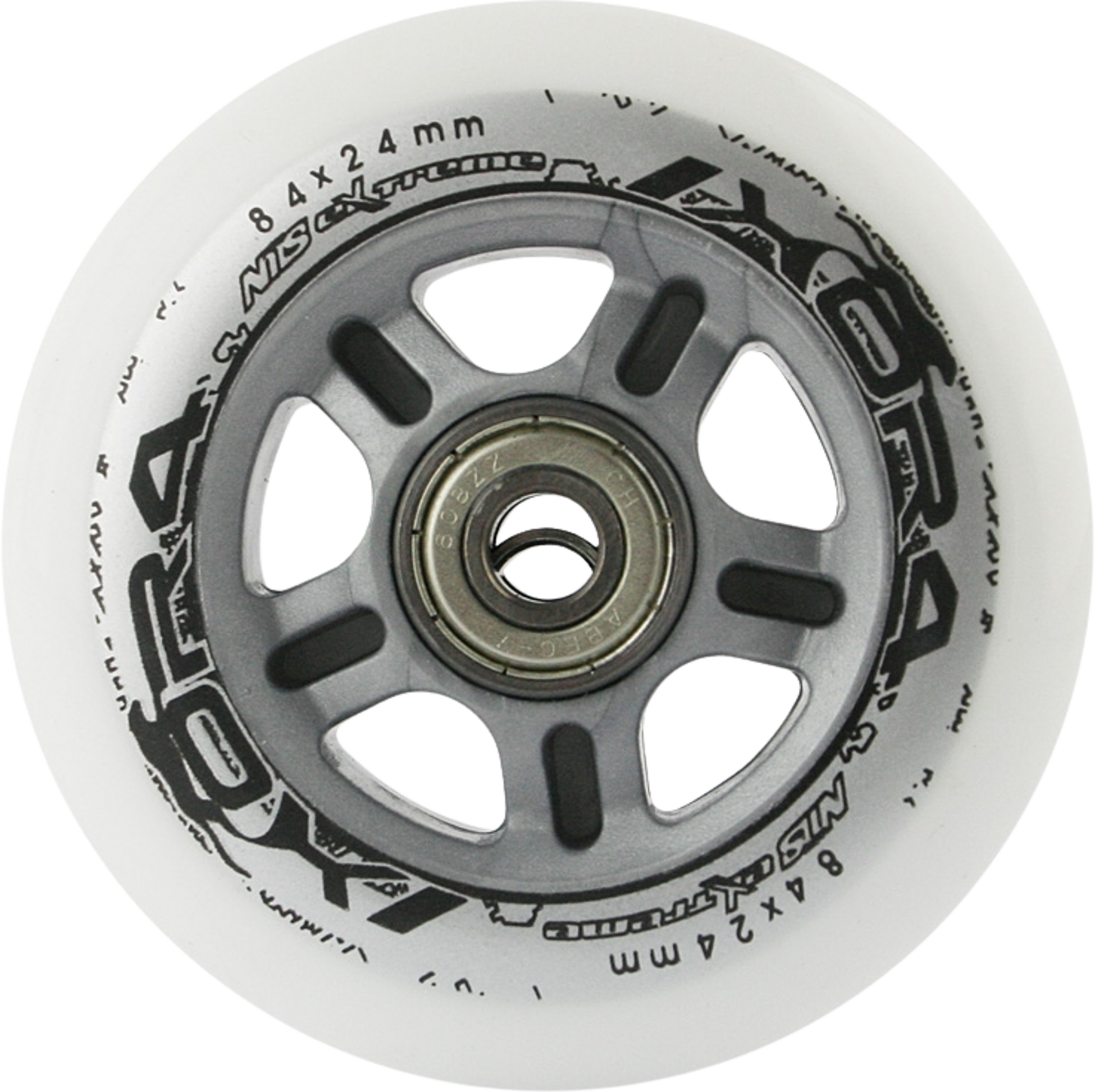 NORTHIX, Pu 84x24 82a White Wheels  Abec-9 Bearings Set