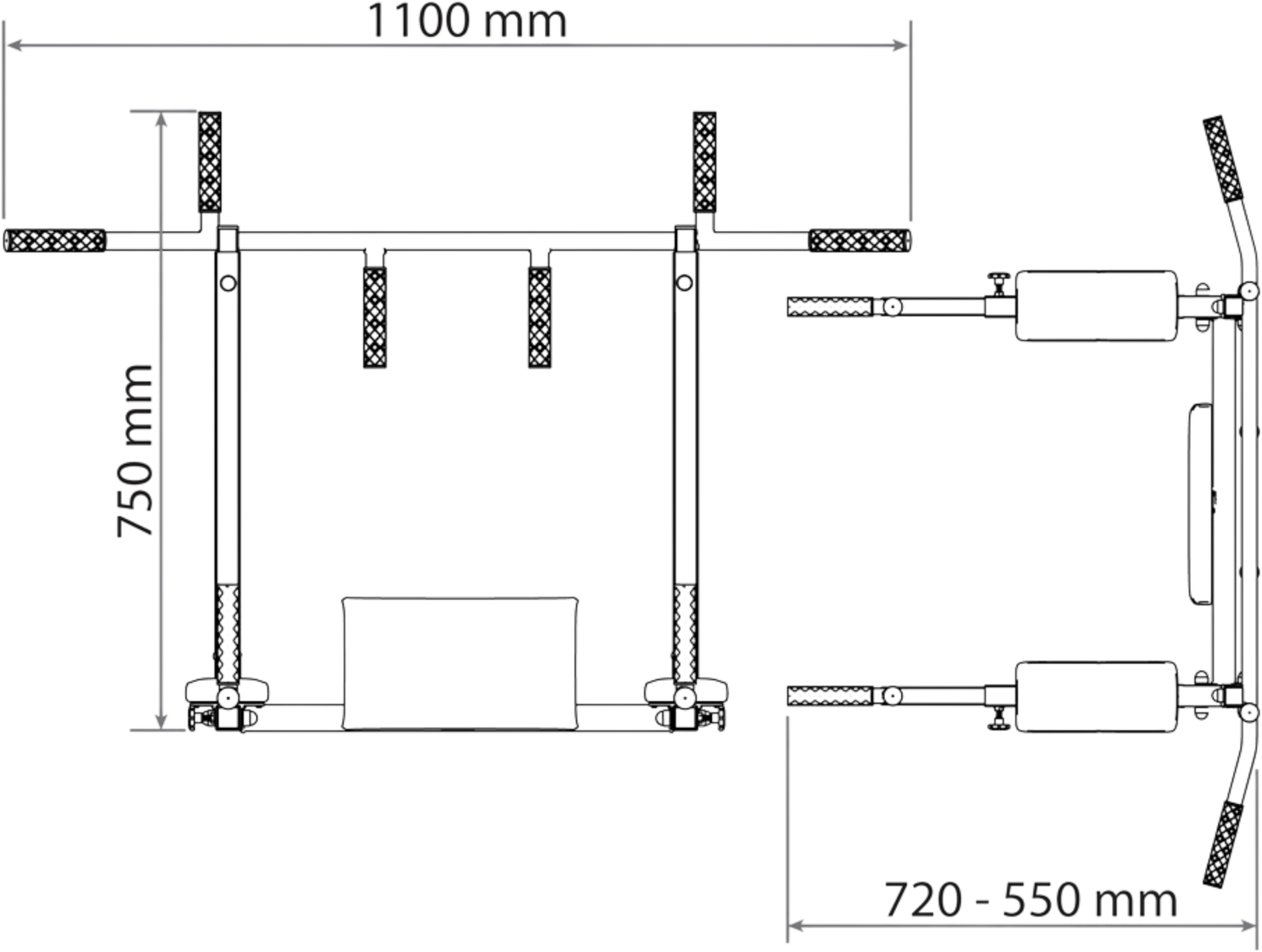 K-SPORT, Pull-up Bar + Dips Bar For Wall Mounting 2in1
