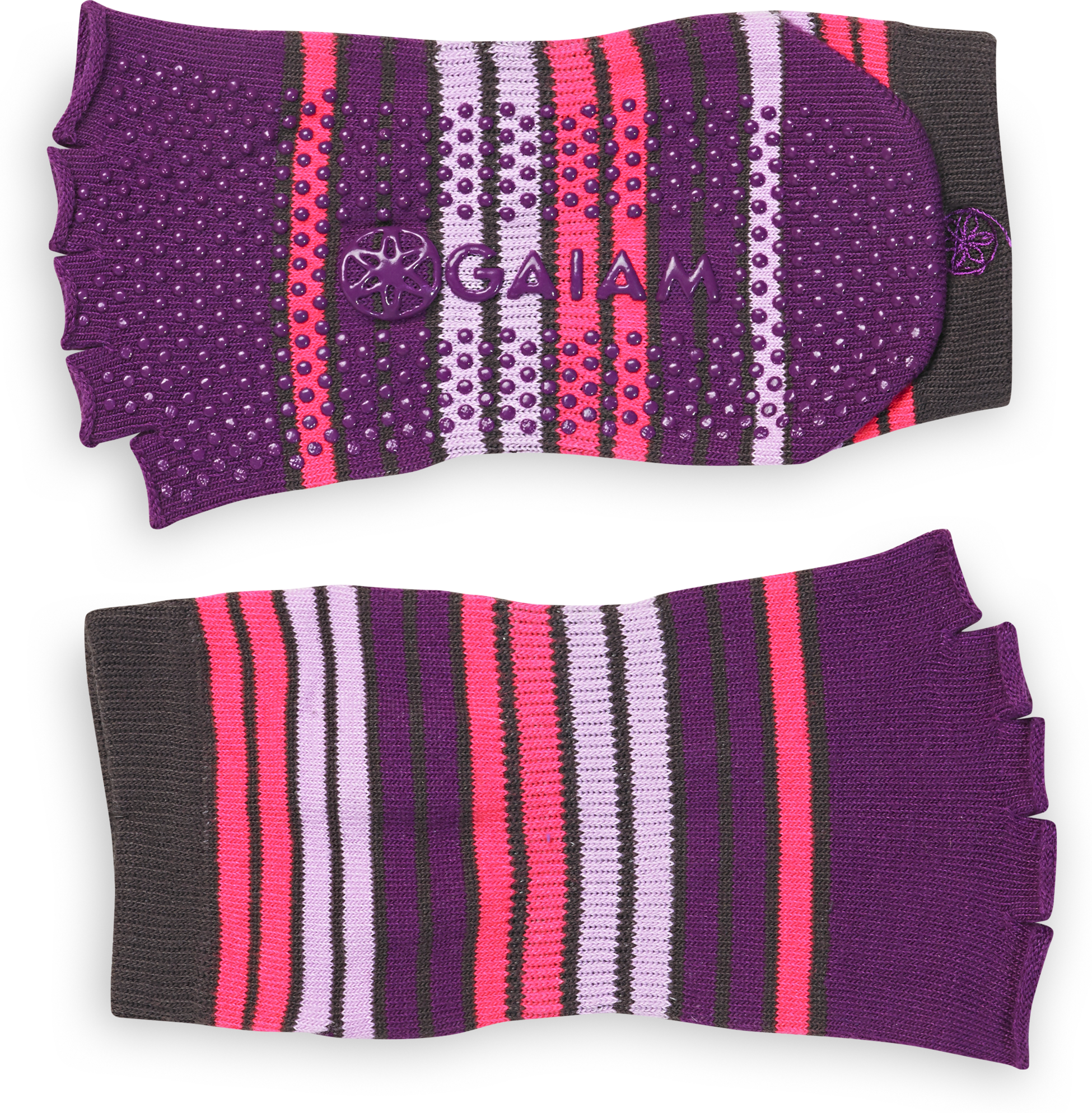 GAIAM, Purple Toeless Yoga Socks