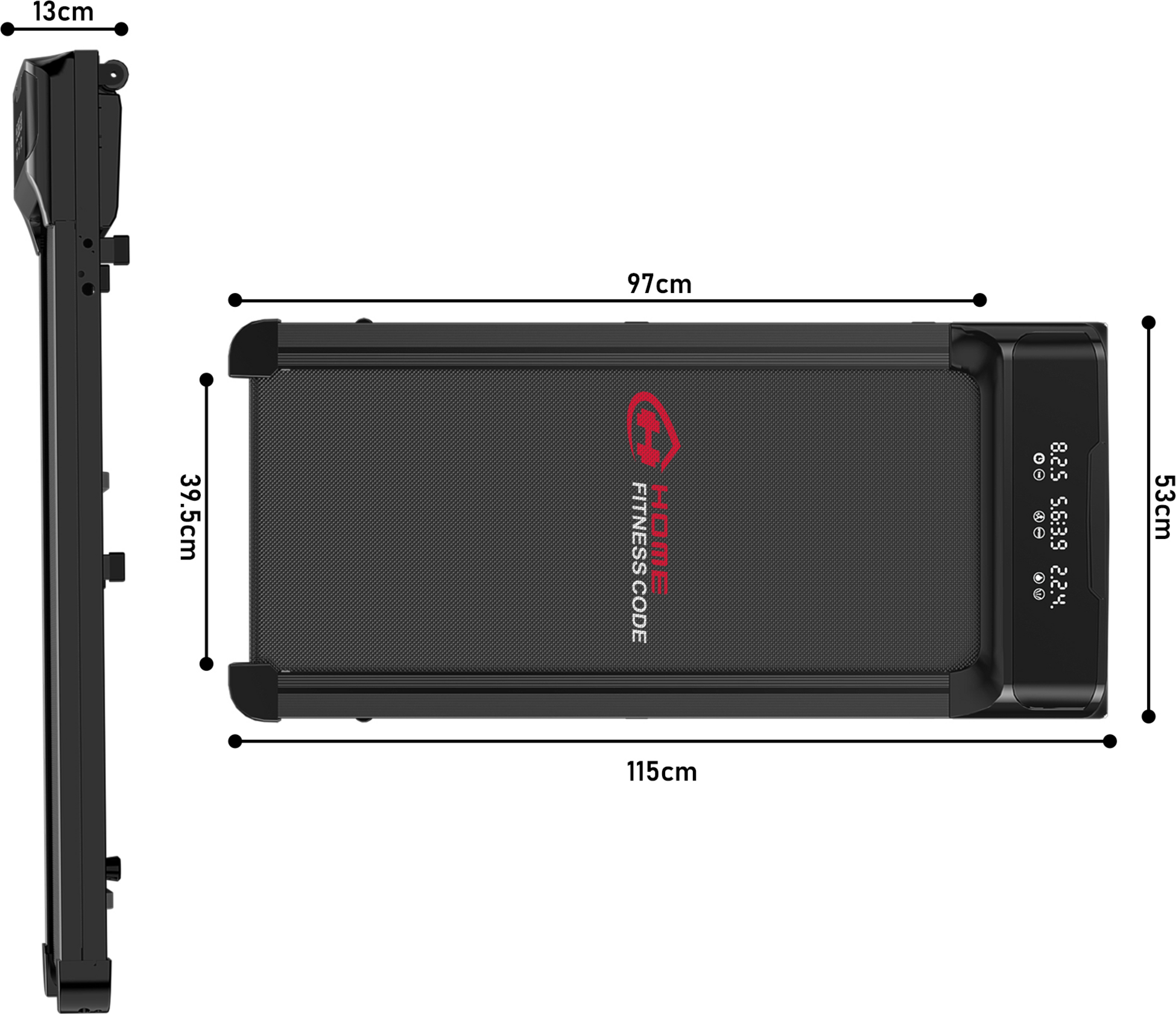 HOMEFITNESSCODE, Q2 Pro L&ouml;pband &ndash; Tyst , Kompakt F&ouml;r Hemmet, 1&ndash;10 Km/h
