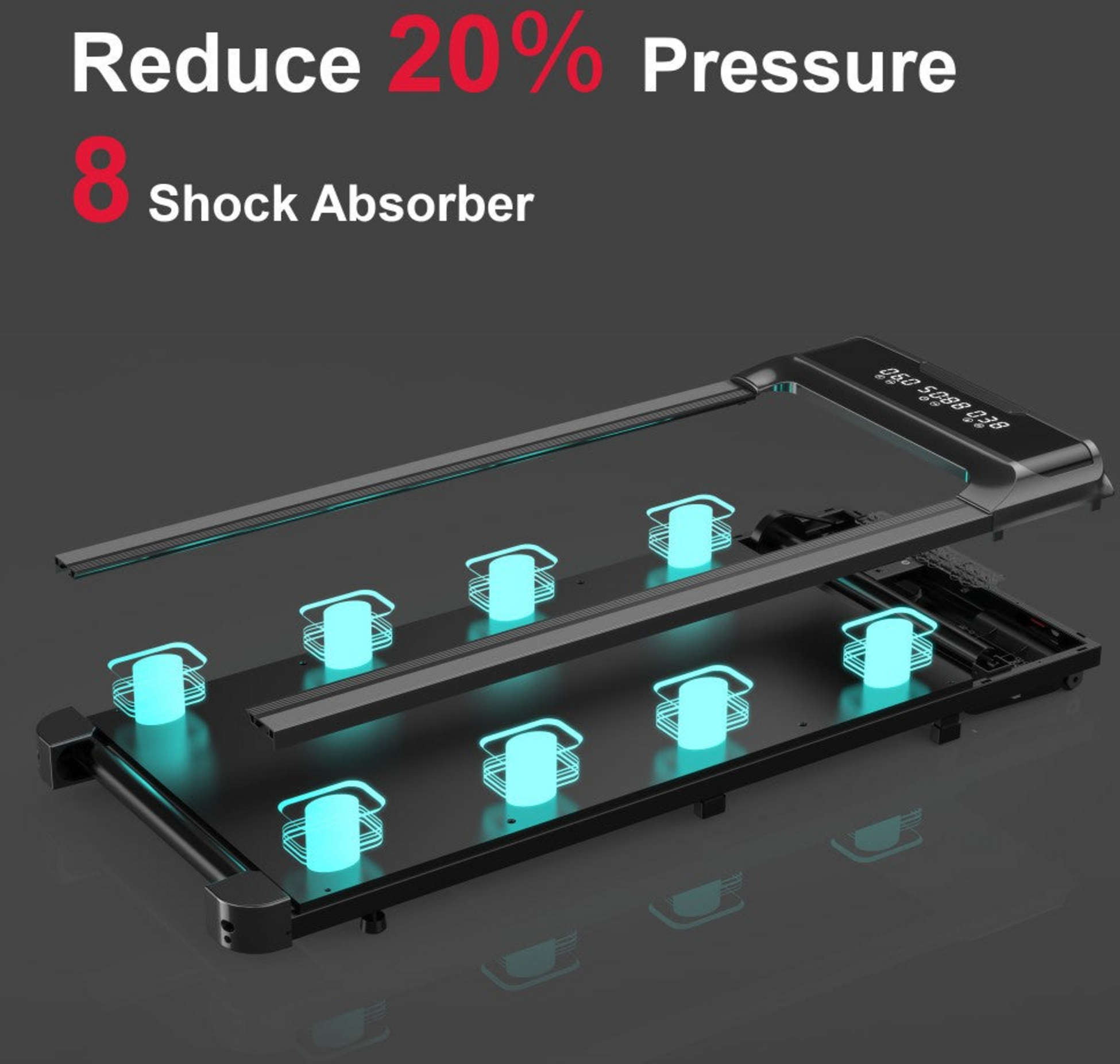 HOMEFITNESSCODE, Q2 Pro L&ouml;pband &ndash; Tyst , Kompakt F&ouml;r Hemmet, 1&ndash;10 Km/h