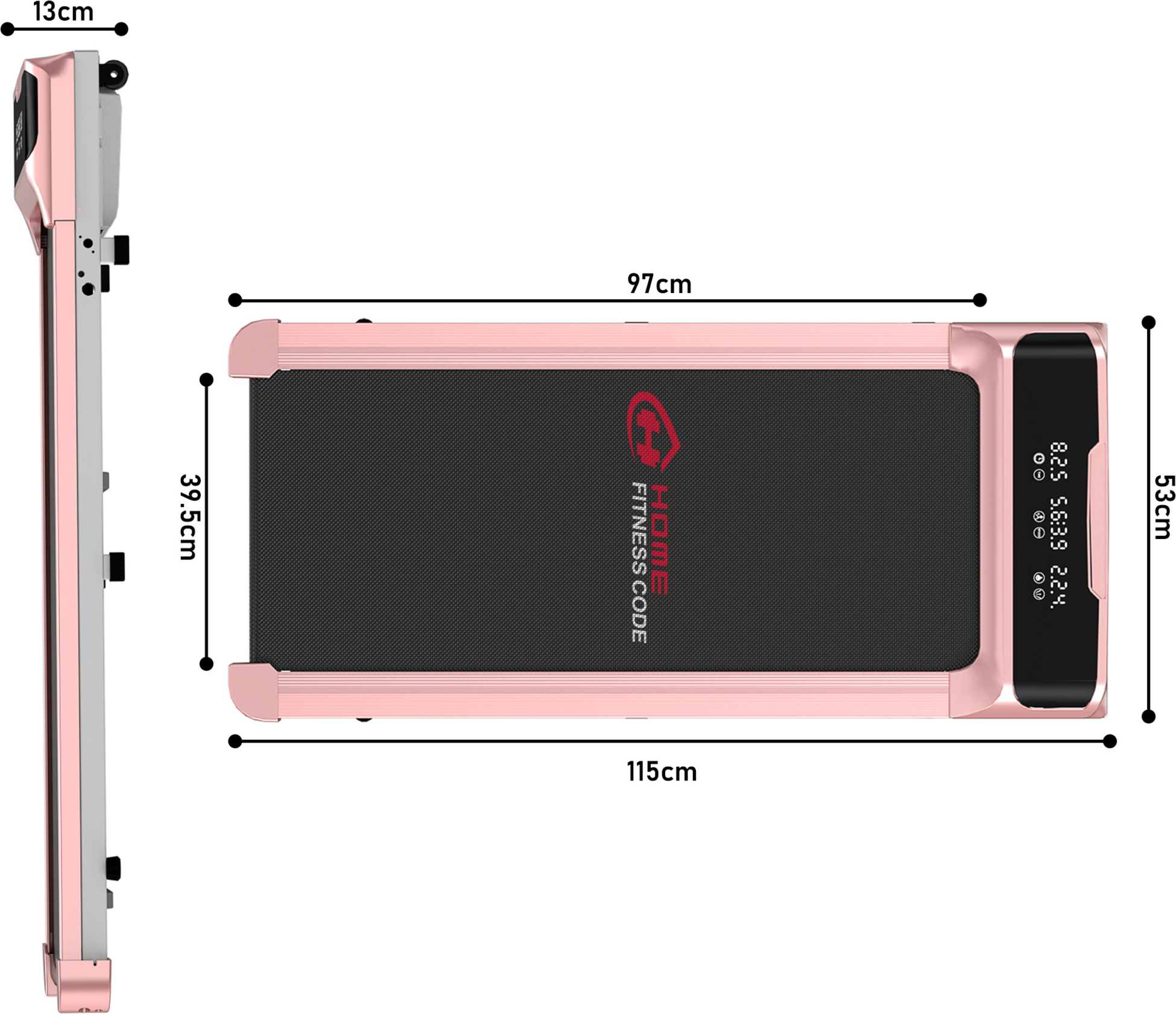 HOMEFITNESSCODE, Q2 Pro L&ouml;pband &ndash; Tyst , Kompakt F&ouml;r Hemmet, 1&ndash;10 Km/h