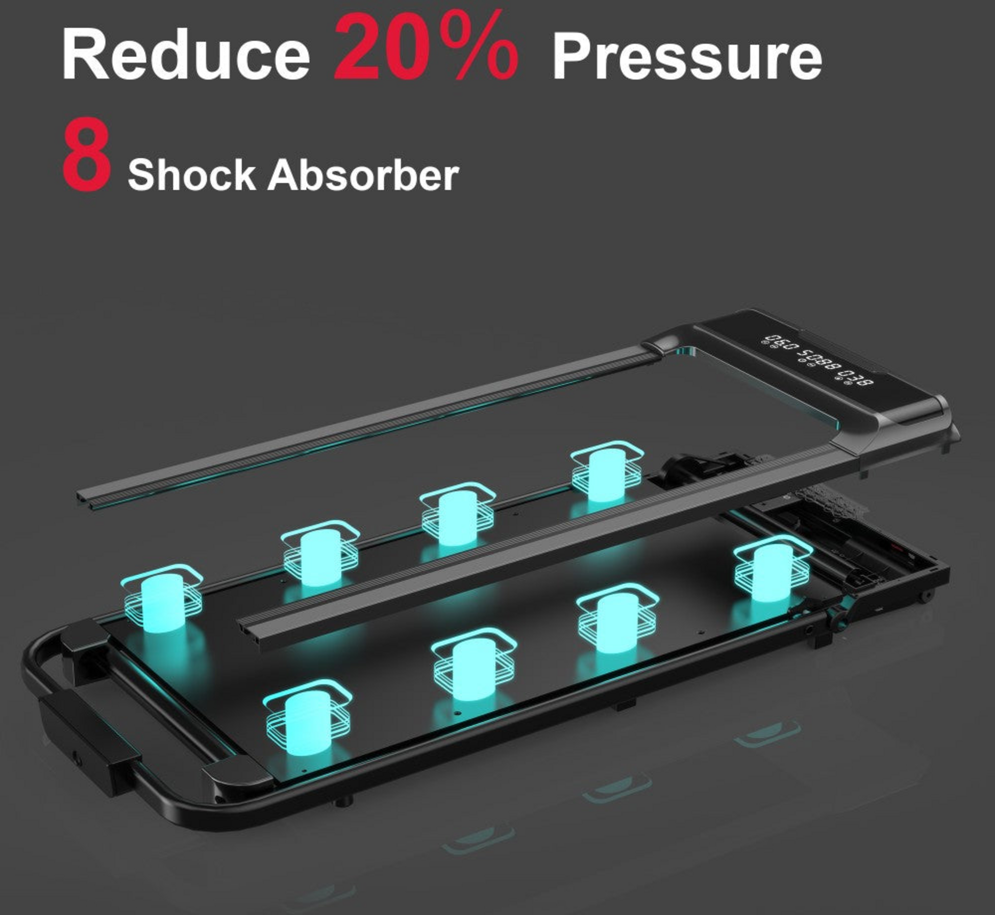 HOMEFITNESSCODE, Q2 Pro L&ouml;pband Med R&auml;cke &ndash; 2,5hk Motor, 10 Km/h, Led-display