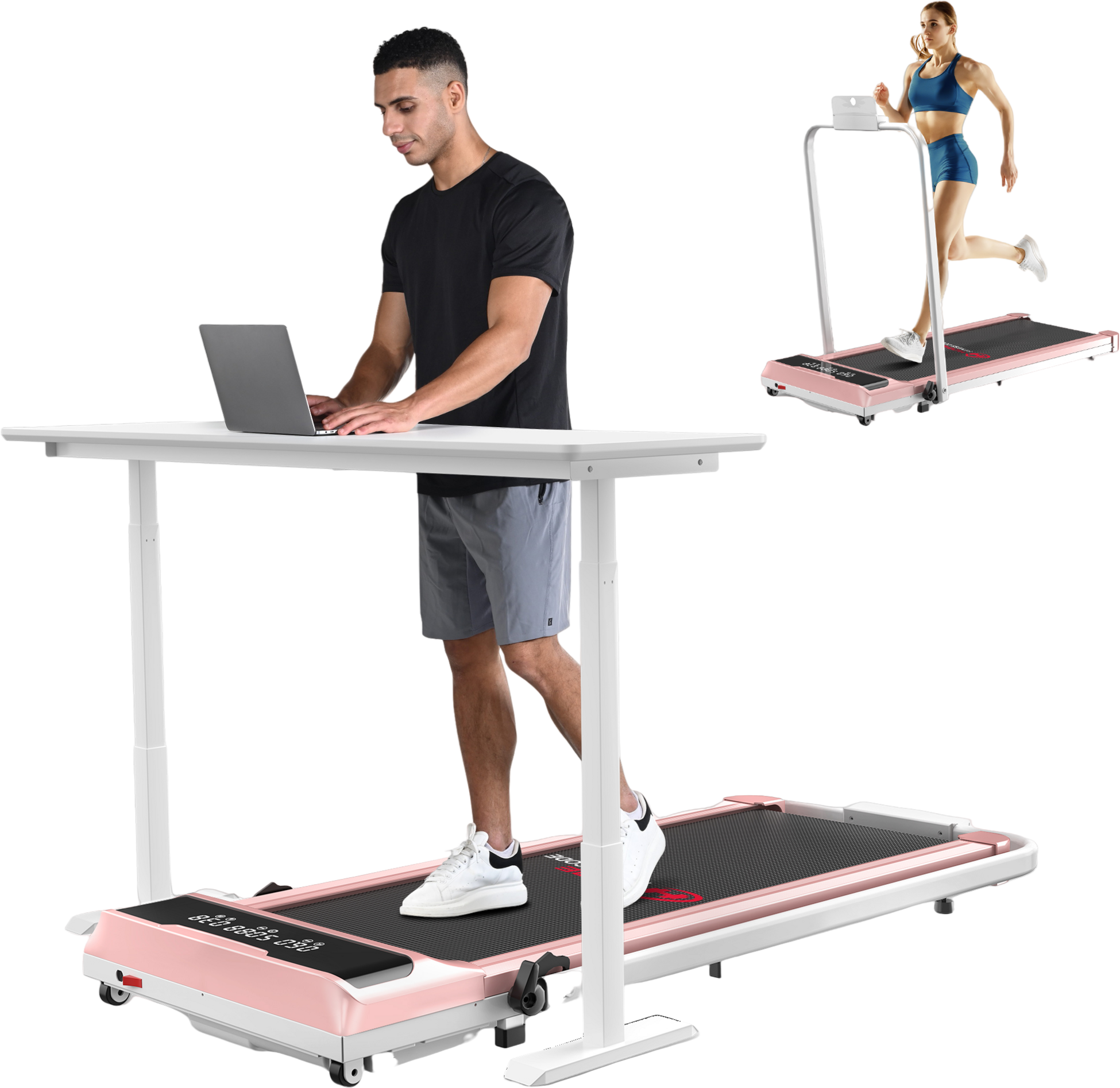 HOMEFITNESSCODE, Q2 Pro Löpband Med Räcke – 2,5hk Motor, 10 Km/h, Led-display