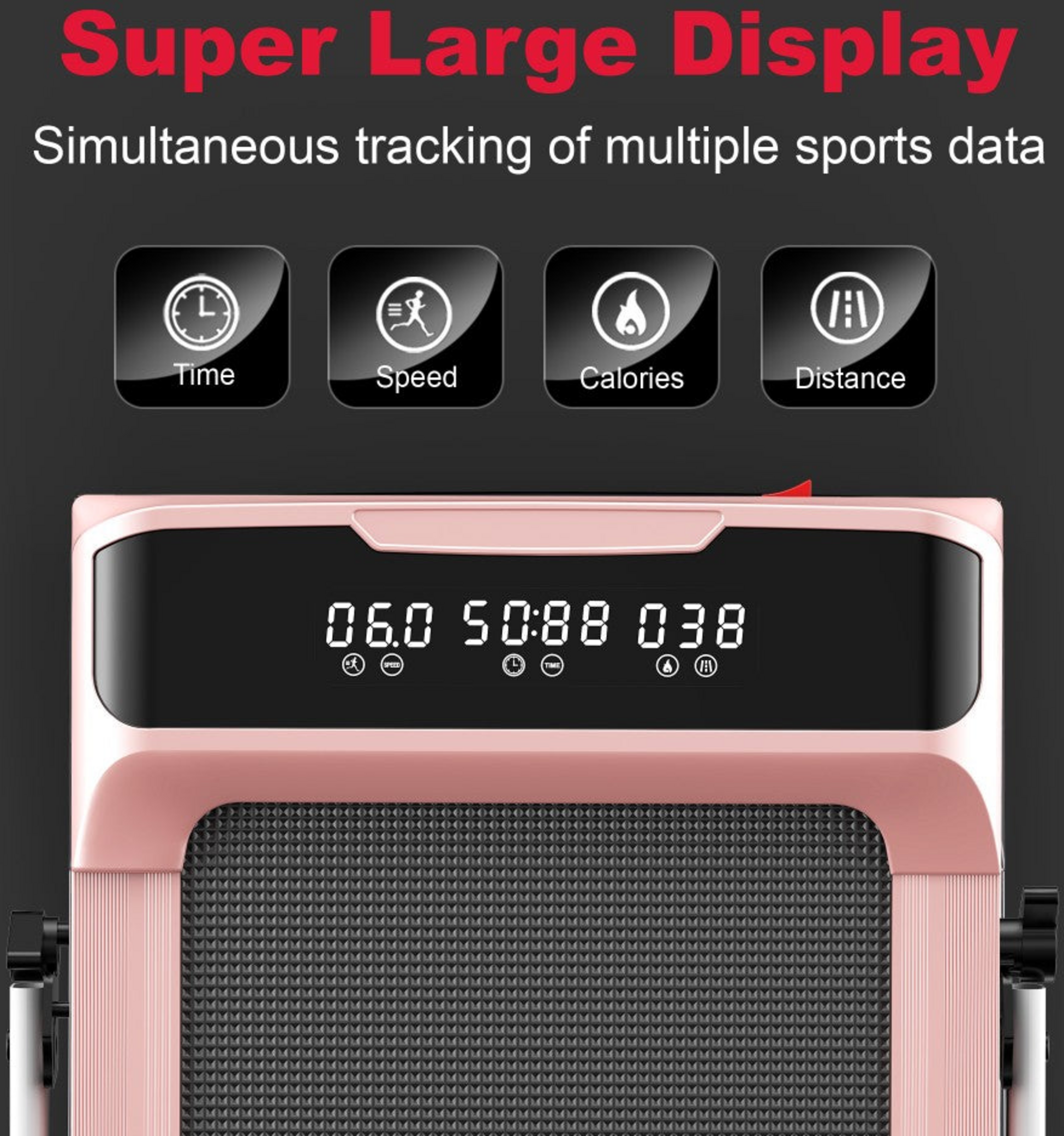 HOMEFITNESSCODE, Q2 Pro Löpband Med Räcke – 2,5hk Motor, 10 Km/h, Led-display