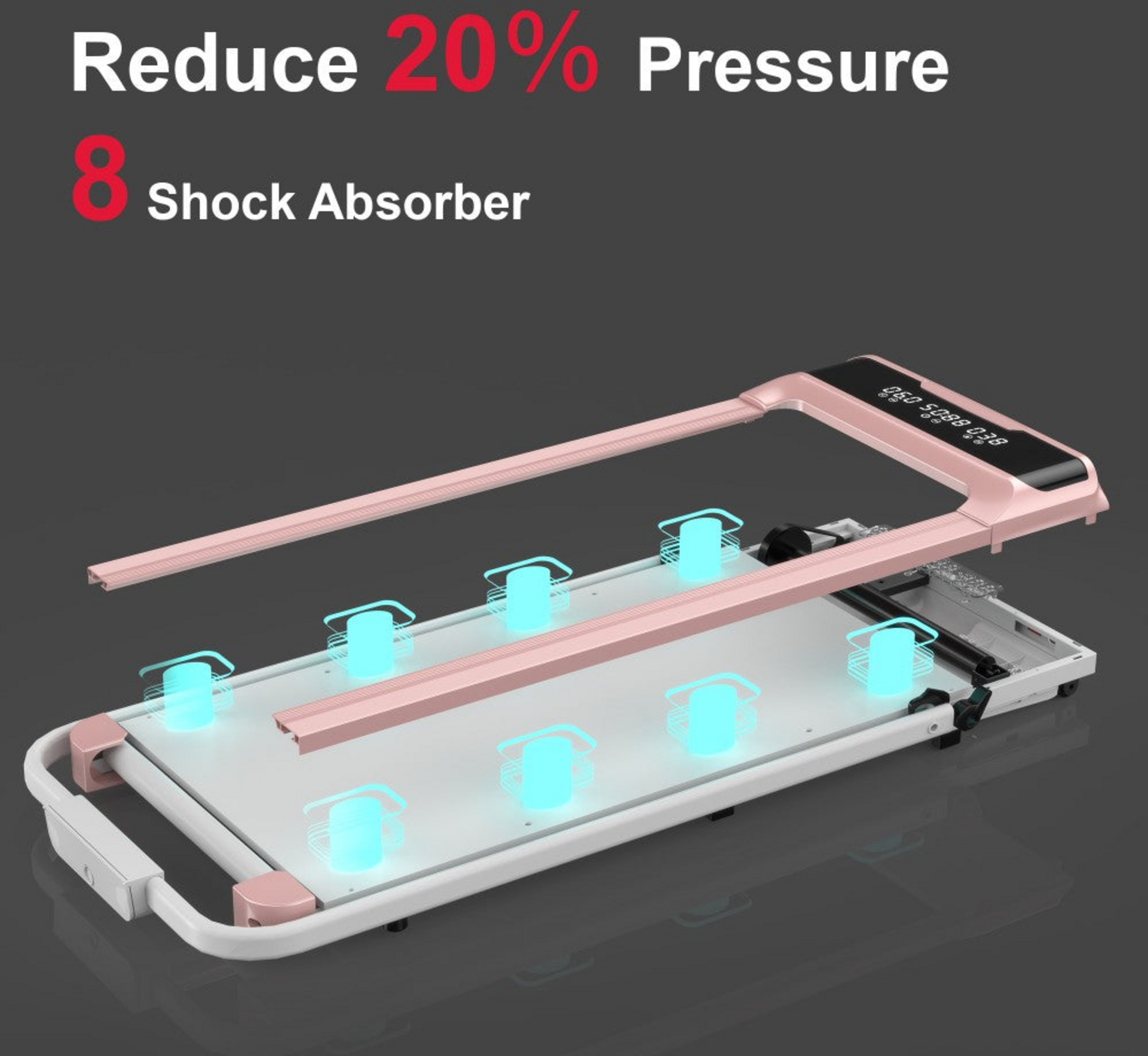 HOMEFITNESSCODE, Q2 Pro Löpband Med Räcke – 2,5hk Motor, 10 Km/h, Led-display