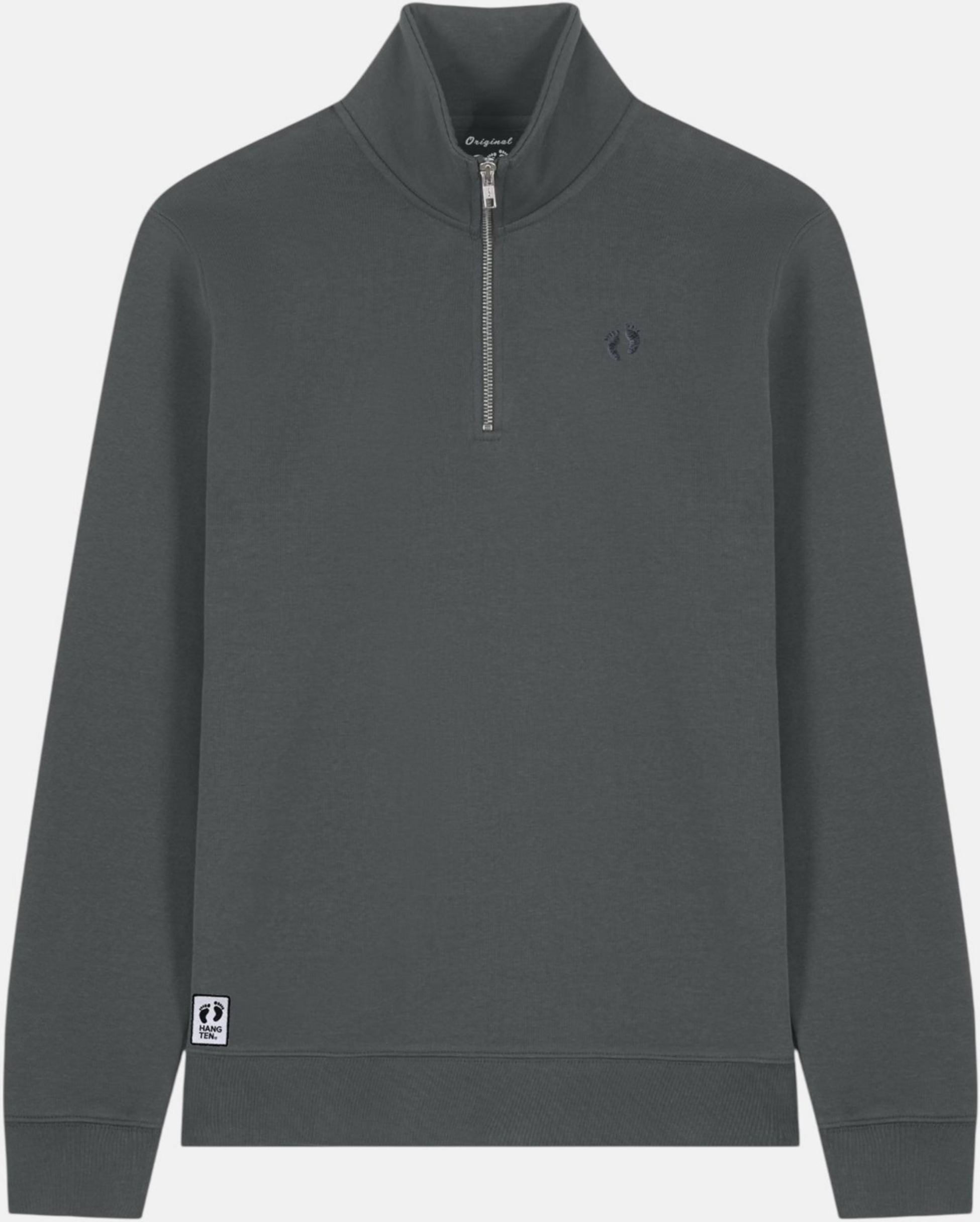 HANG TEN, Quarter Zip Sweatshirt - Anthracite