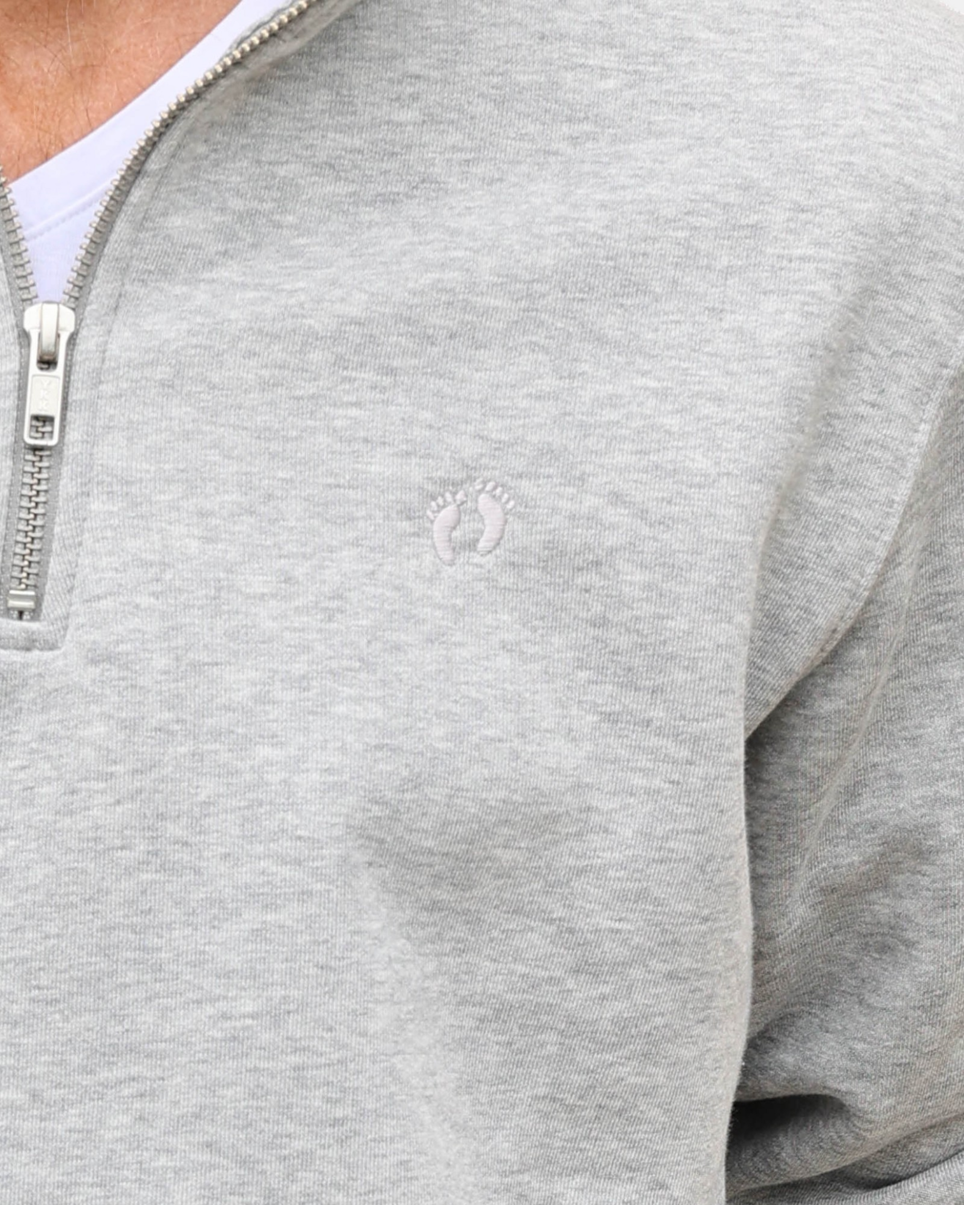 HANG TEN, Quarter Zip Sweatshirt - Heather Grey