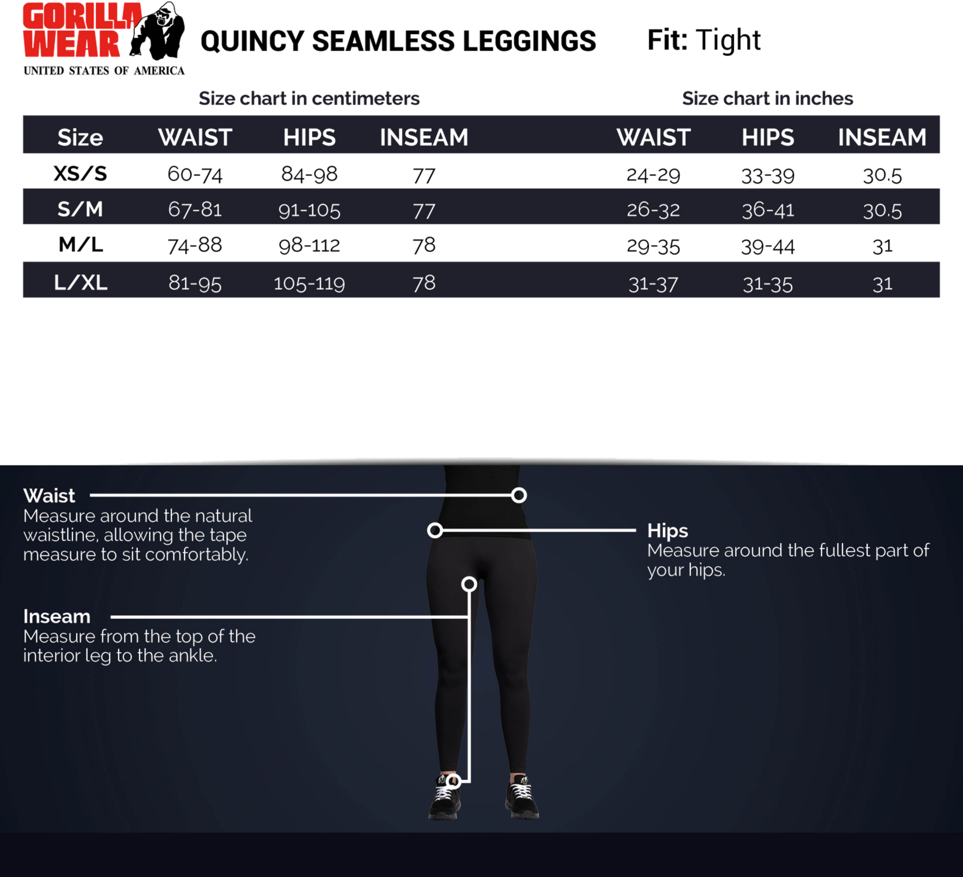 GORILLA WEAR, Quincy Seamless Leggings