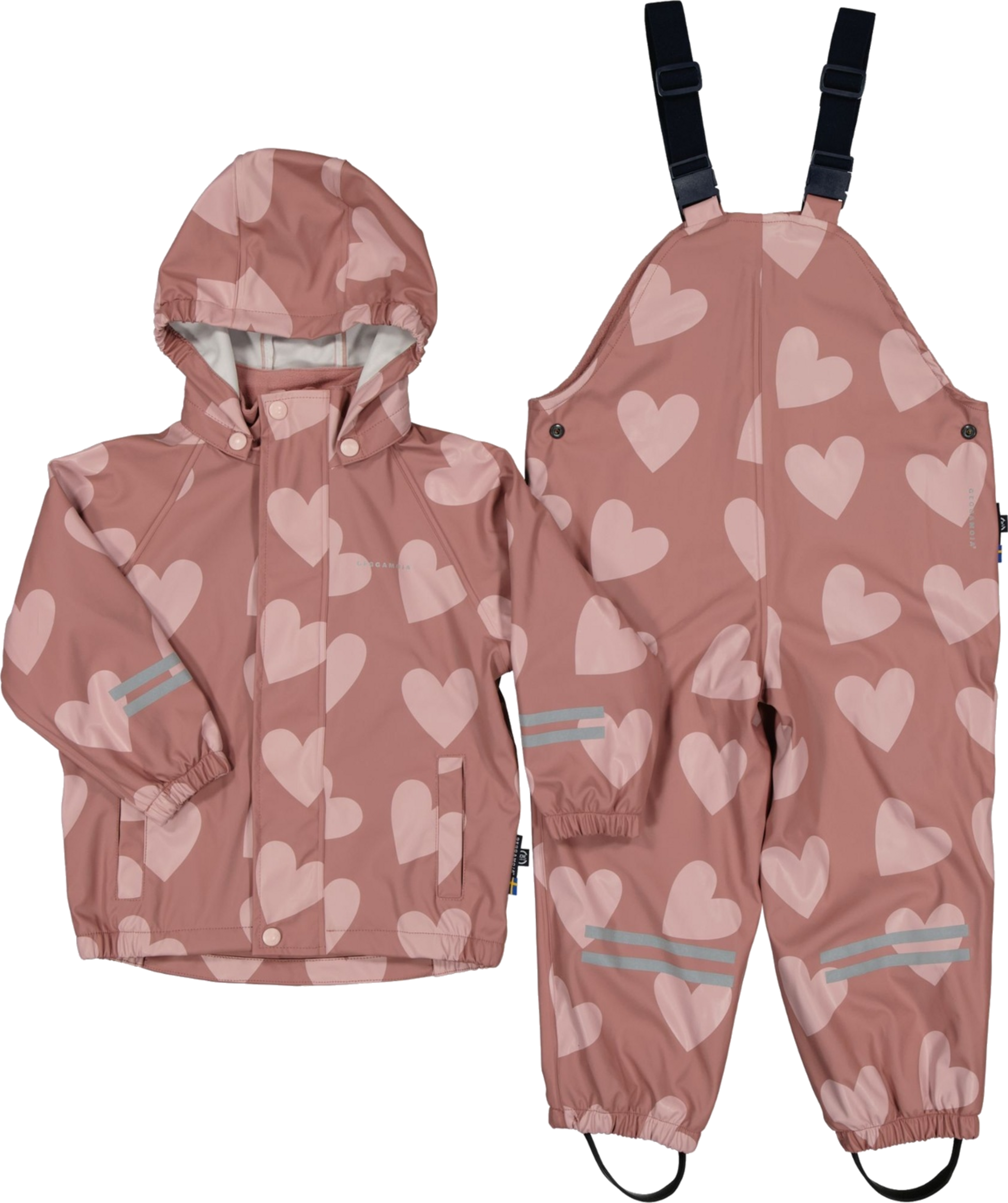 GEGGAMOJA, Rain Set Fleece Pink Heart