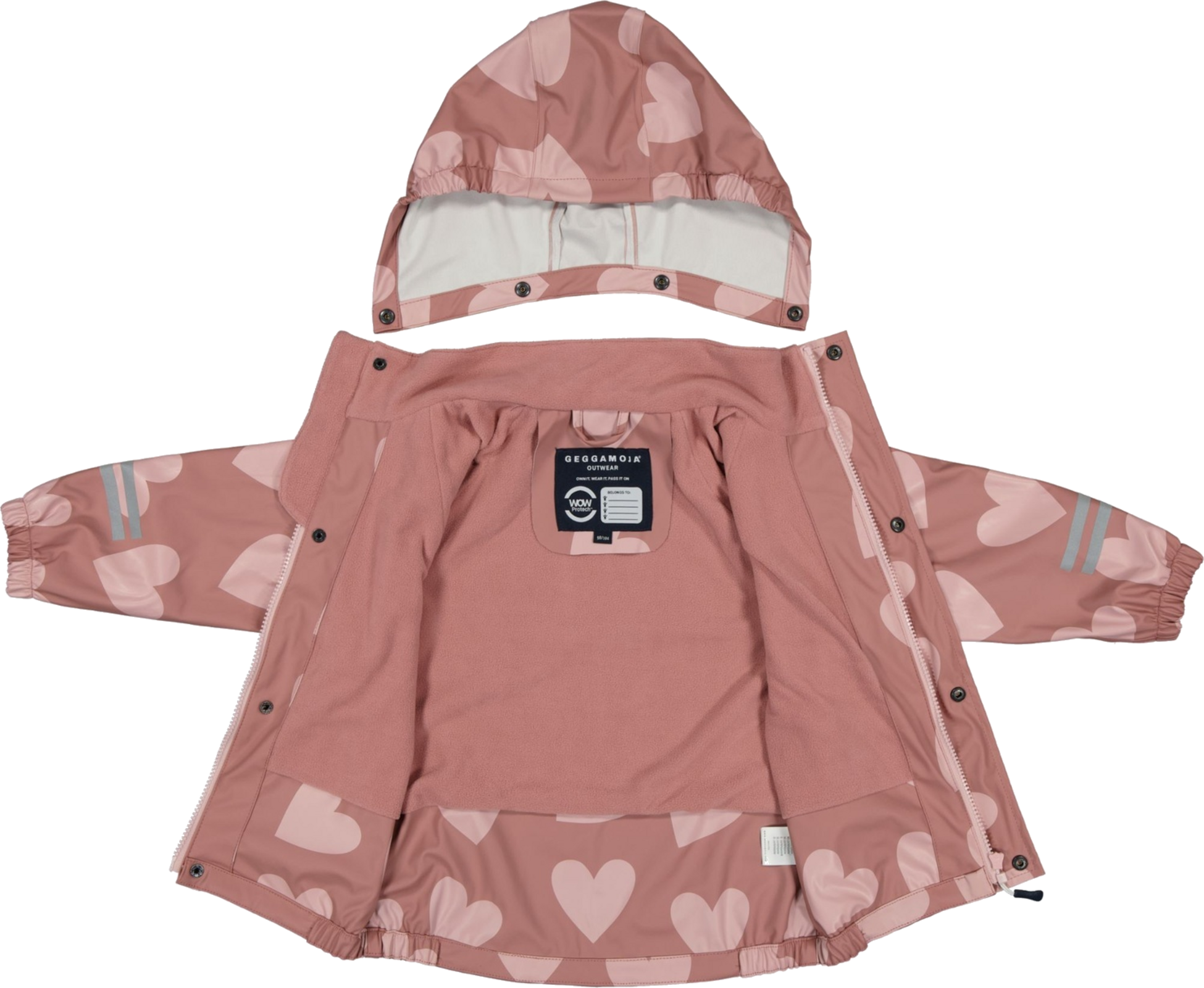 GEGGAMOJA, Rain Set Fleece Pink Heart