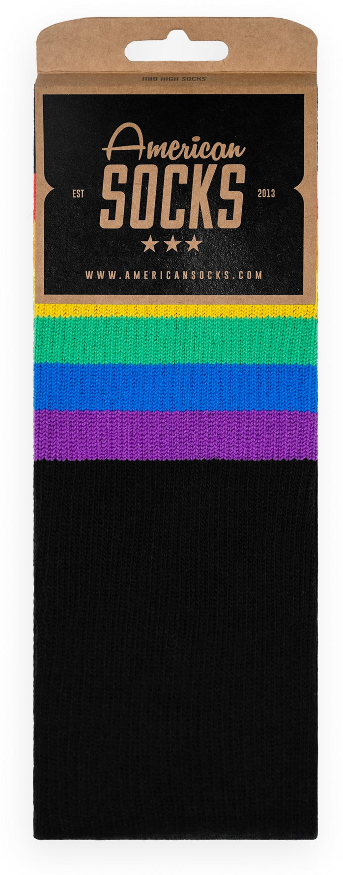 AMERICAN SOCKS, Rainbow Pride (black) - Mid High