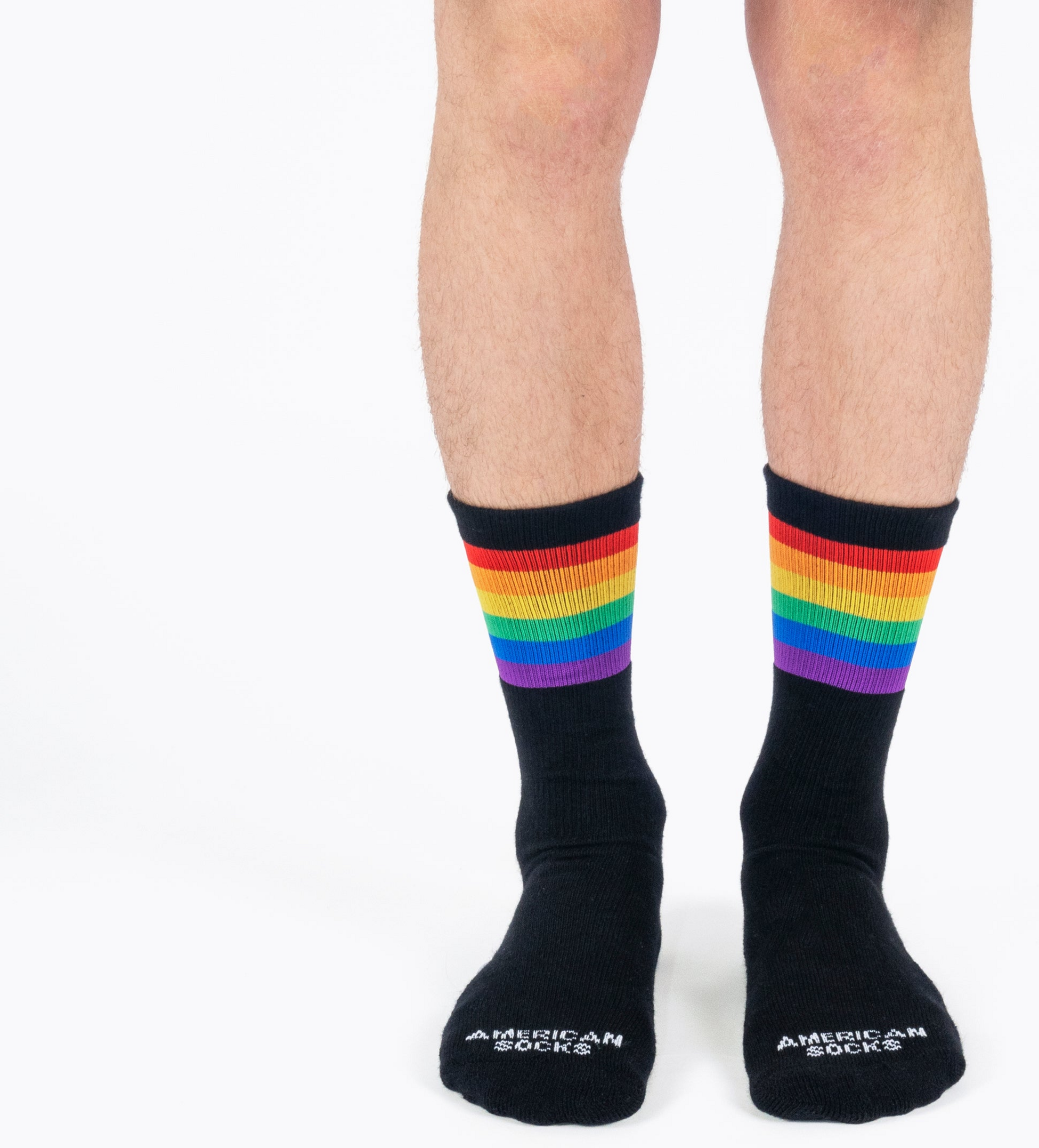 AMERICAN SOCKS, Rainbow Pride (black) - Mid High