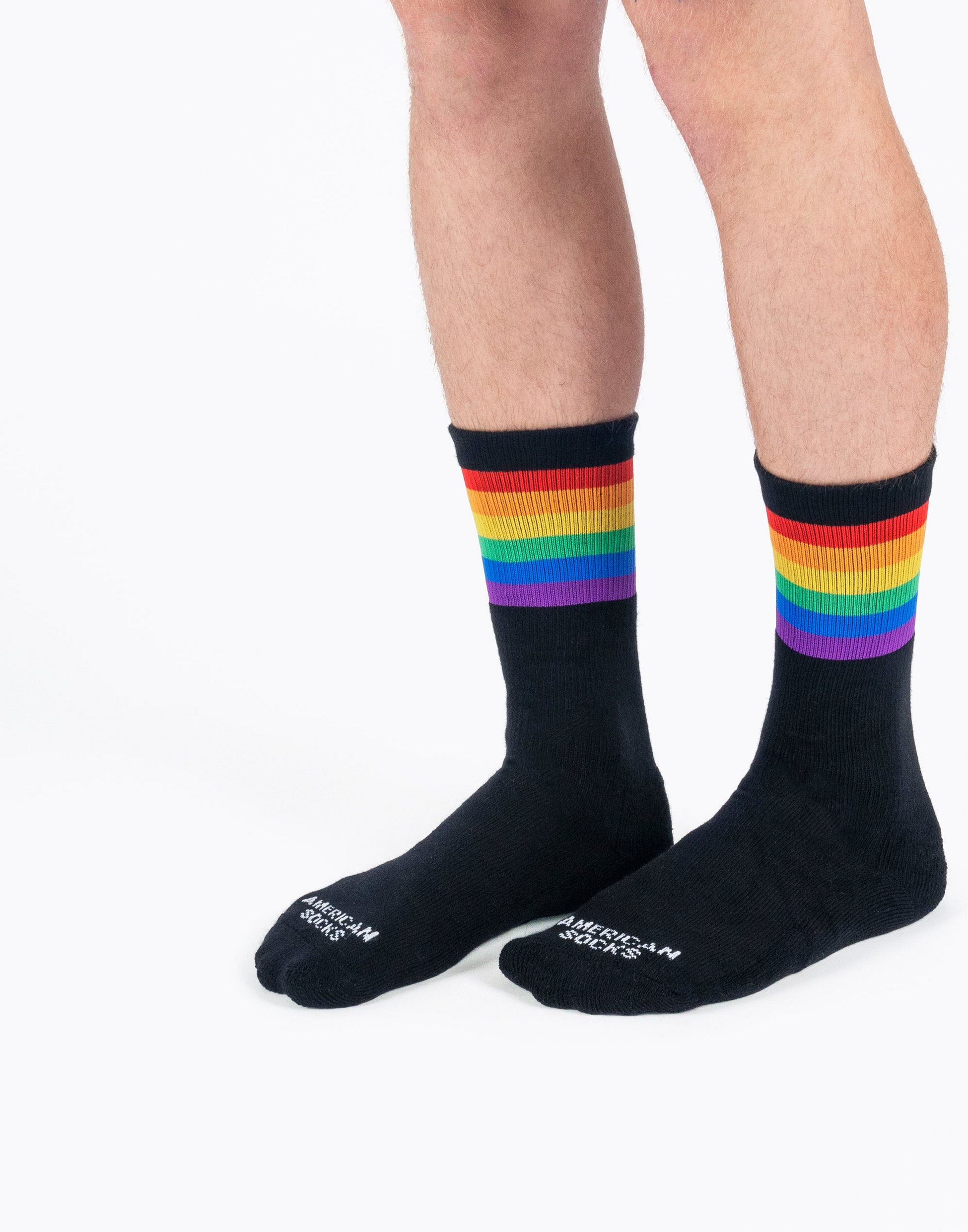 AMERICAN SOCKS, Rainbow Pride (black) - Mid High