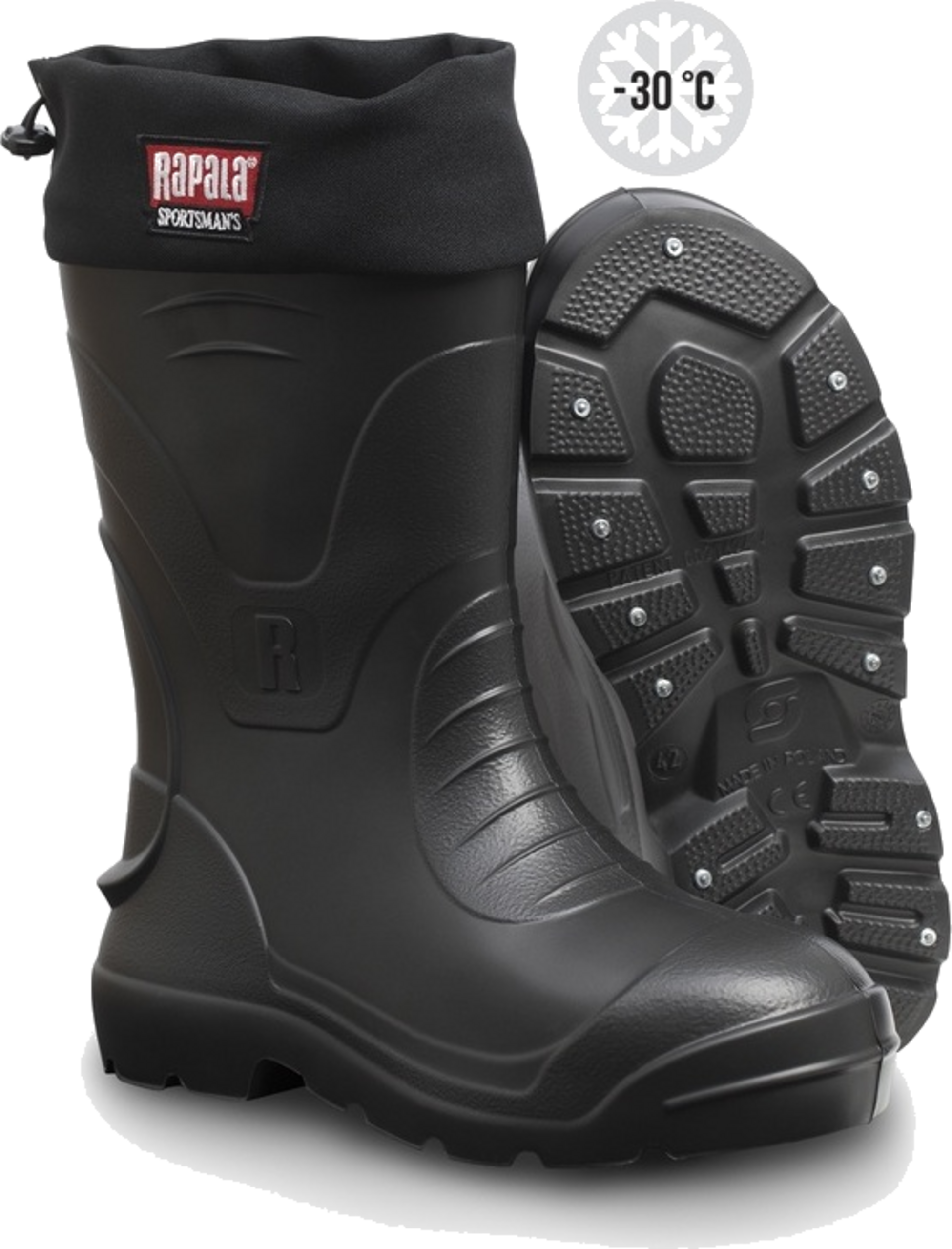 RAPALA, Rapala Sportsman Spiked Ice Fishing Boots Short Size 42 (-30&deg;c)