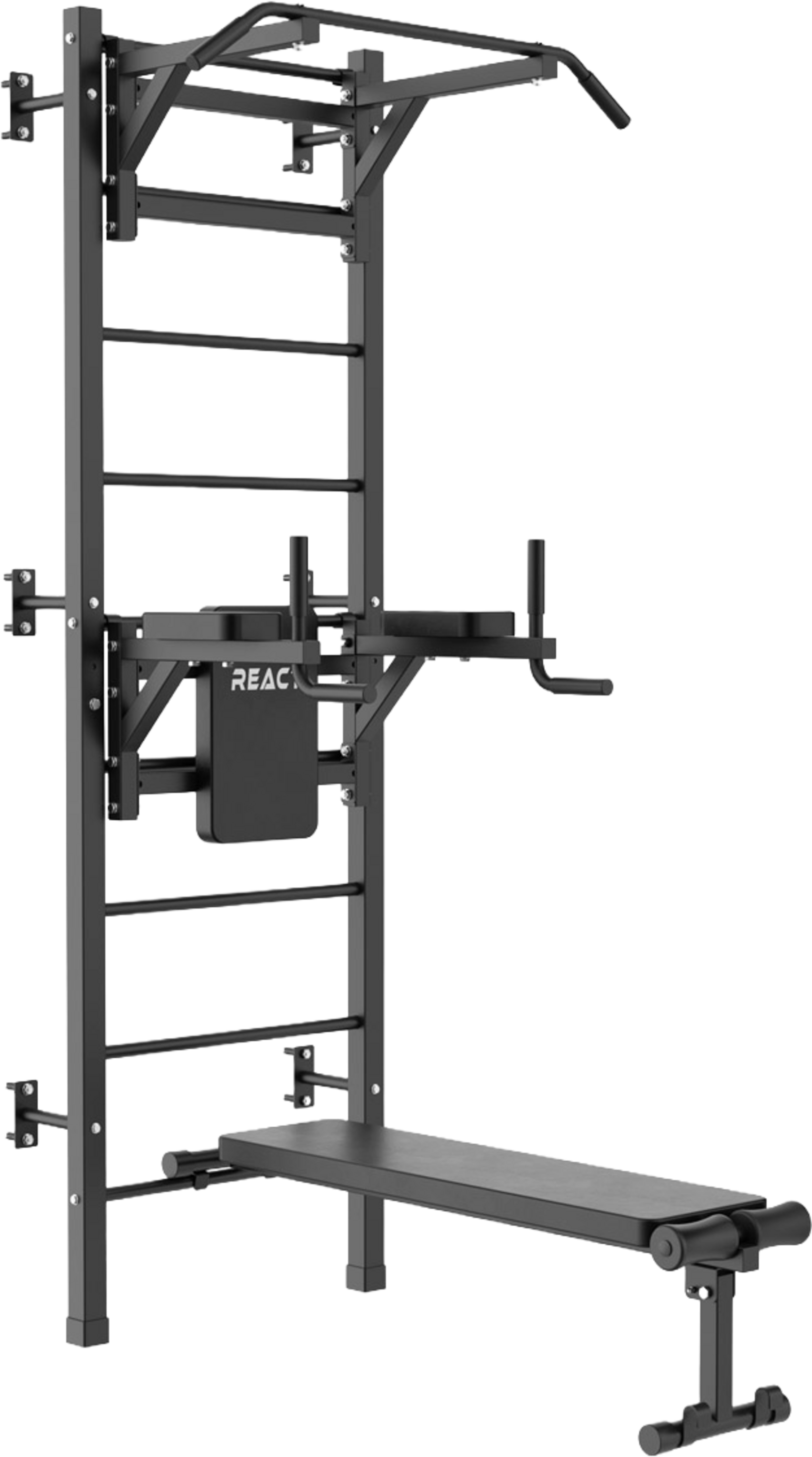 REACT, React Wall Bar/fitness Tower Metallic Black