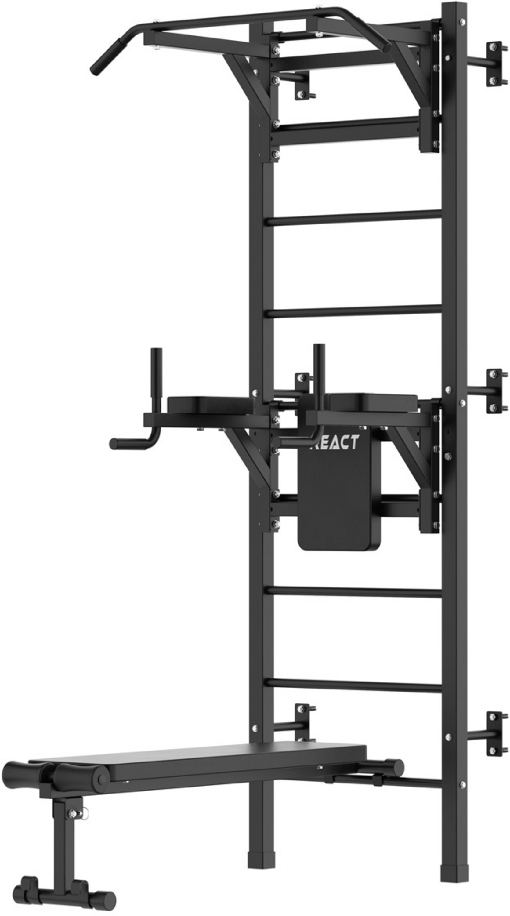 REACT, React Wall Bar/fitness Tower Metallic Black