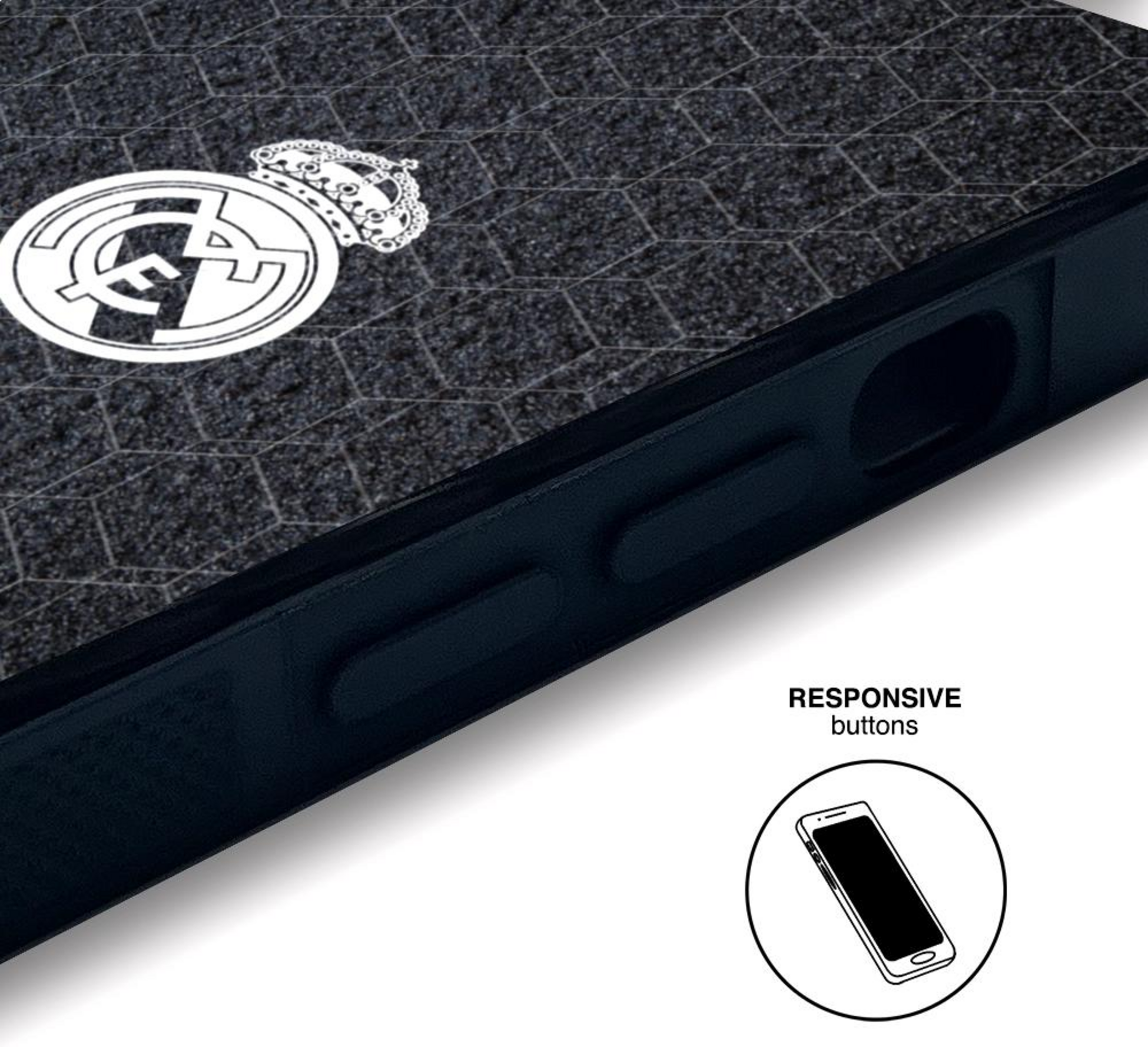 PHONECASES3D, Real Madrid Official 3d Phone Case Design Black Background