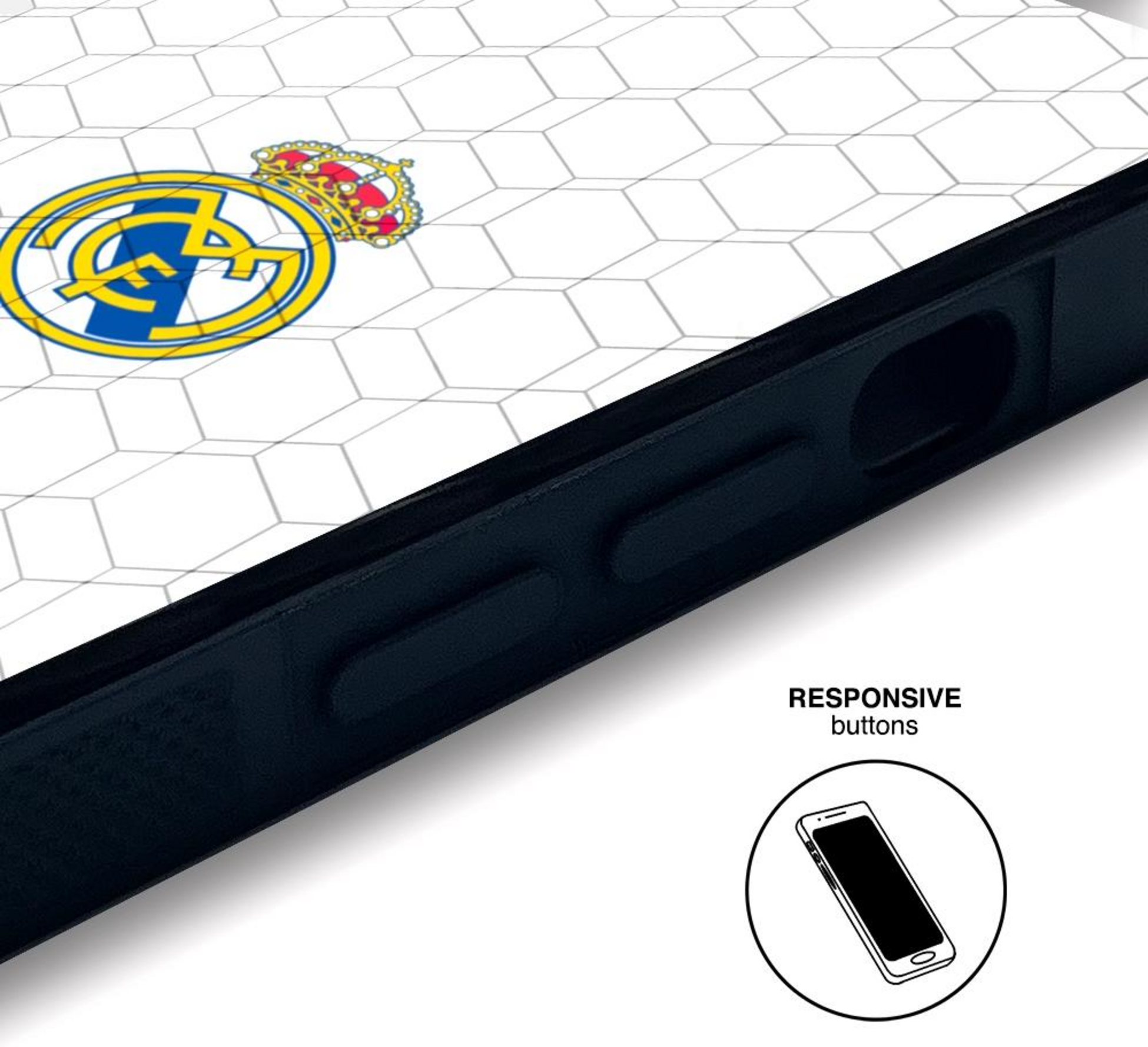 PHONECASES3D, Real Madrid Official 3d Phone Case Design White Background