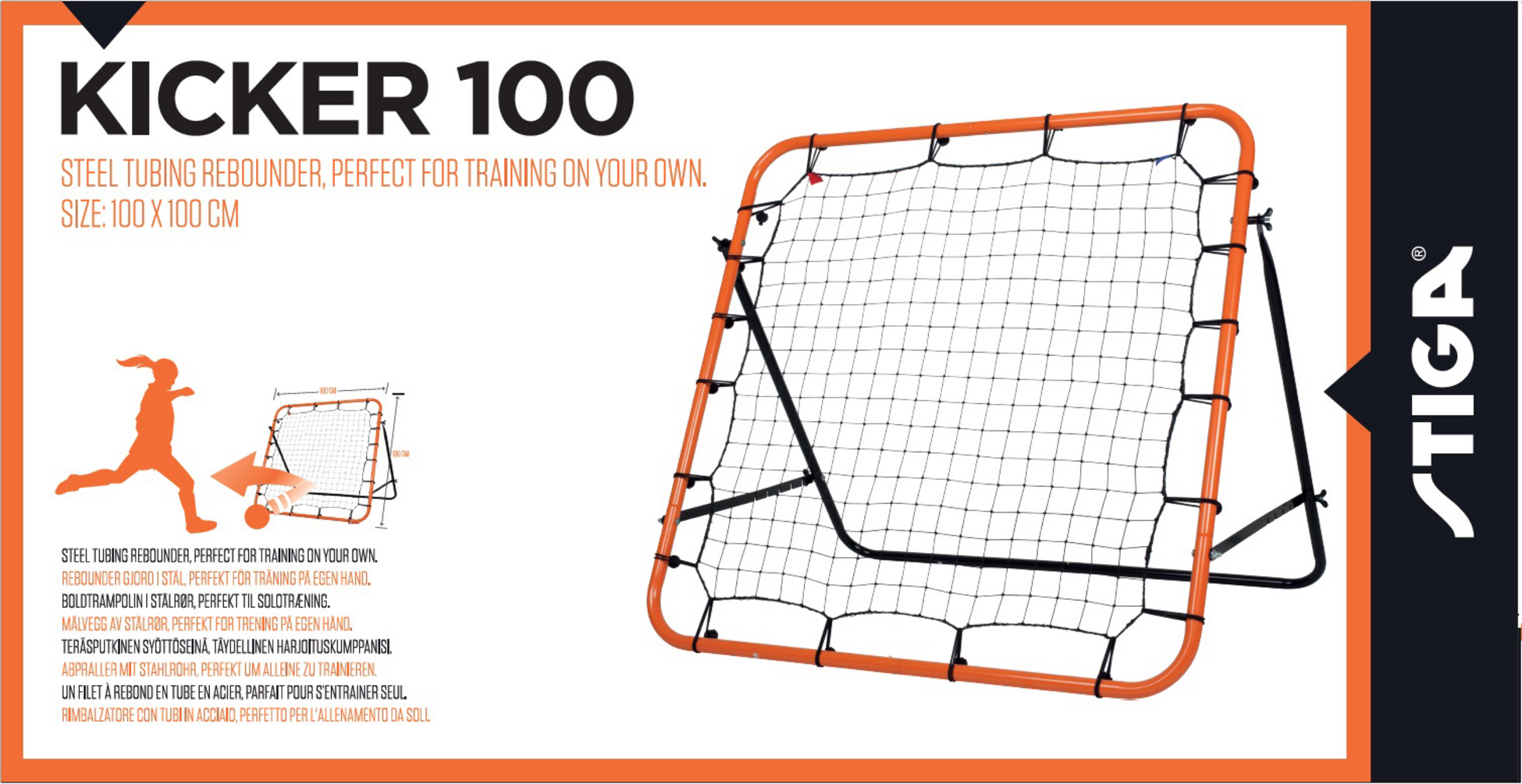 STIGA, Rebounder Kicker 100 Black/orange