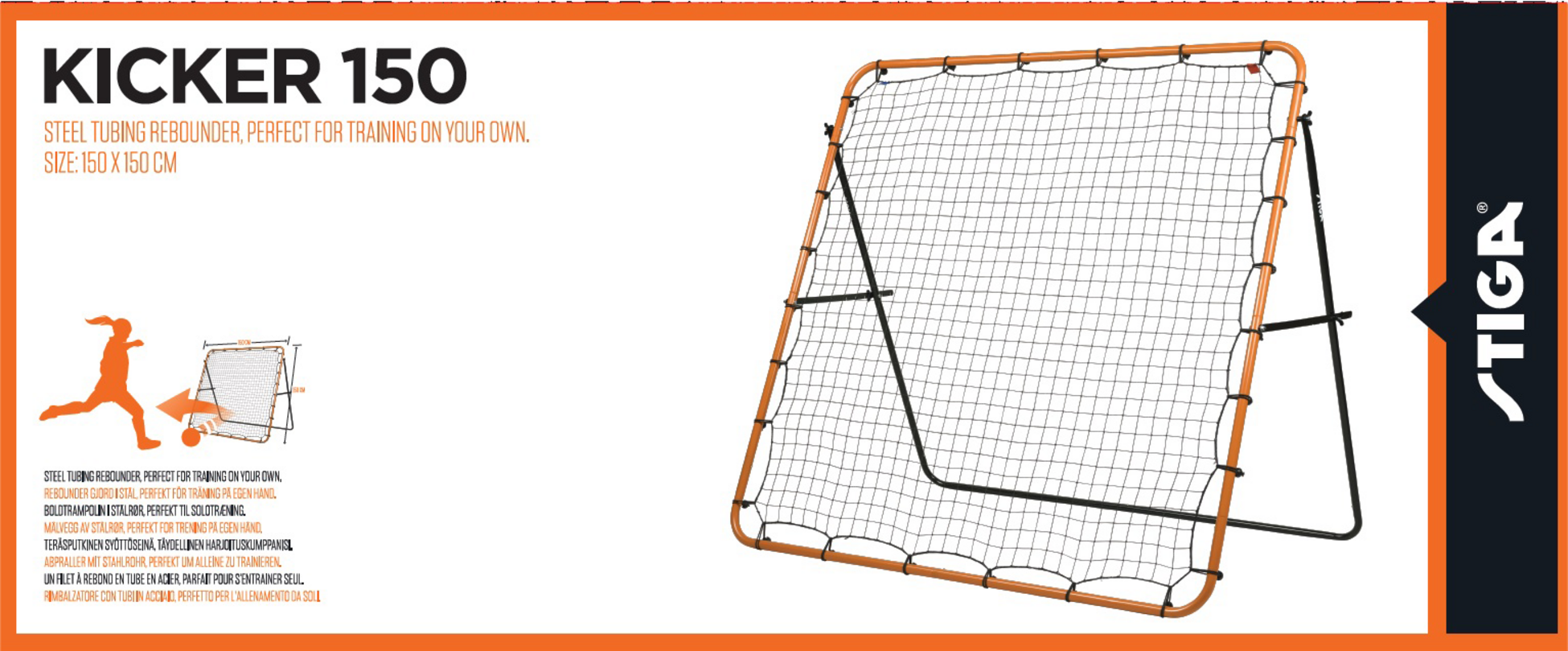 STIGA, Rebounder Kicker 150 Black/orange