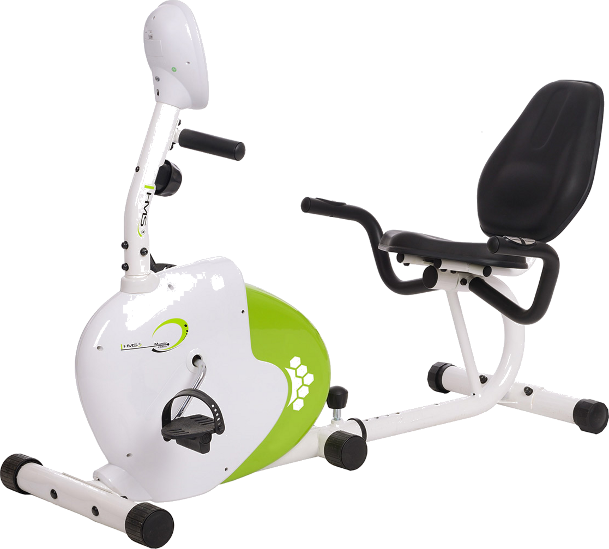 NORTHIX, Recumbent Magnetic Exercise Bike, White/green