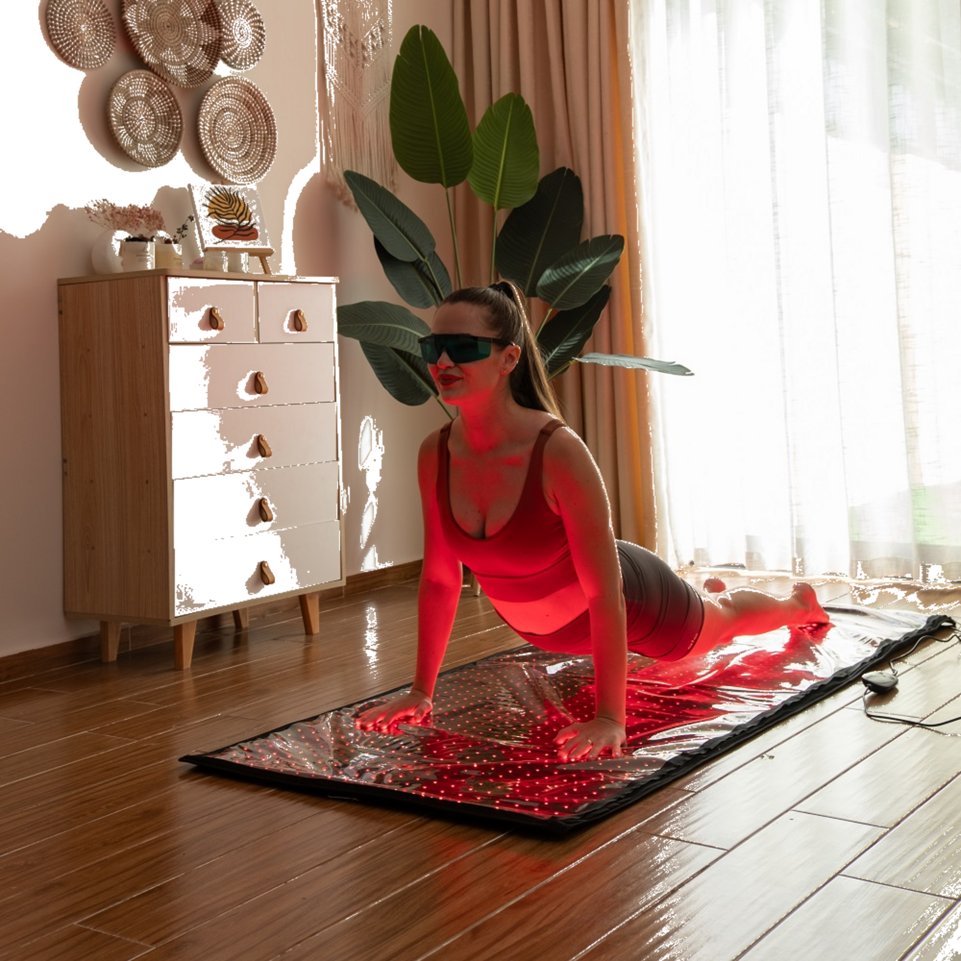 TRENDREHAB, Red Light Therapy Mat 180 &times; 80 Cm 660&ndash;850 Nm