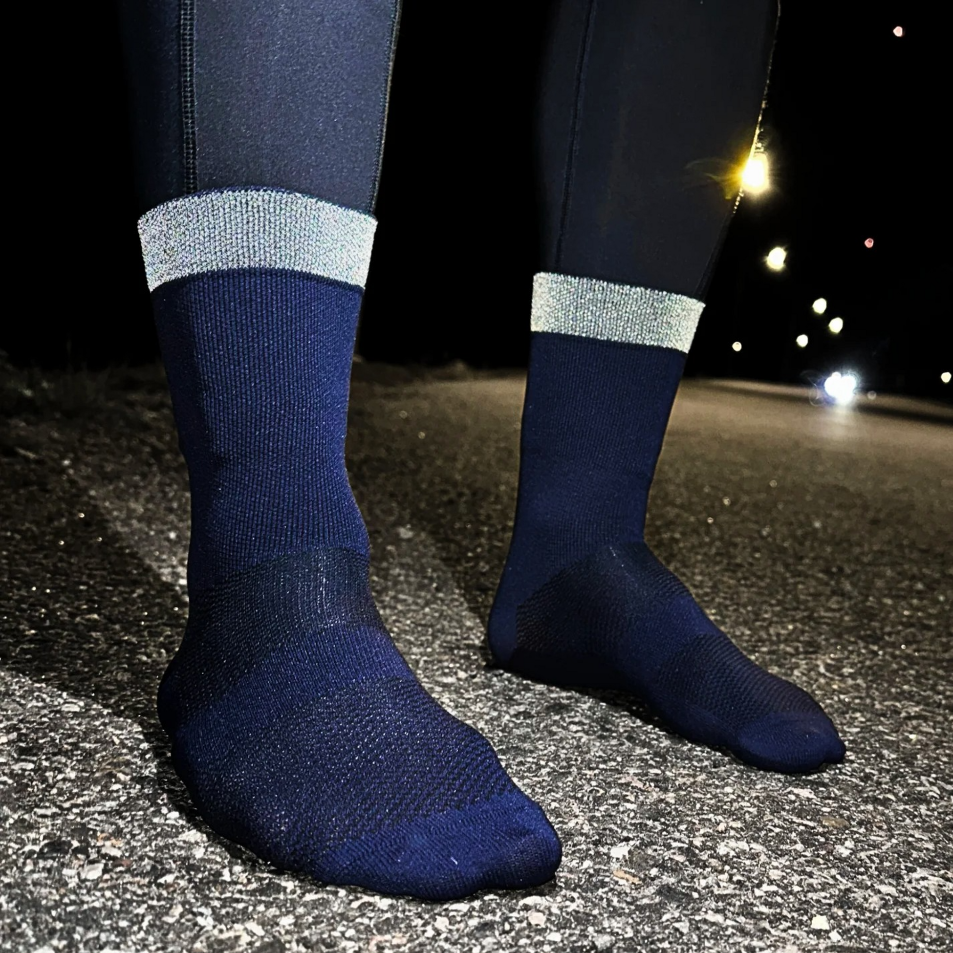 SAVVYDAYS, Reflective Midnight Functional Crew Socks
