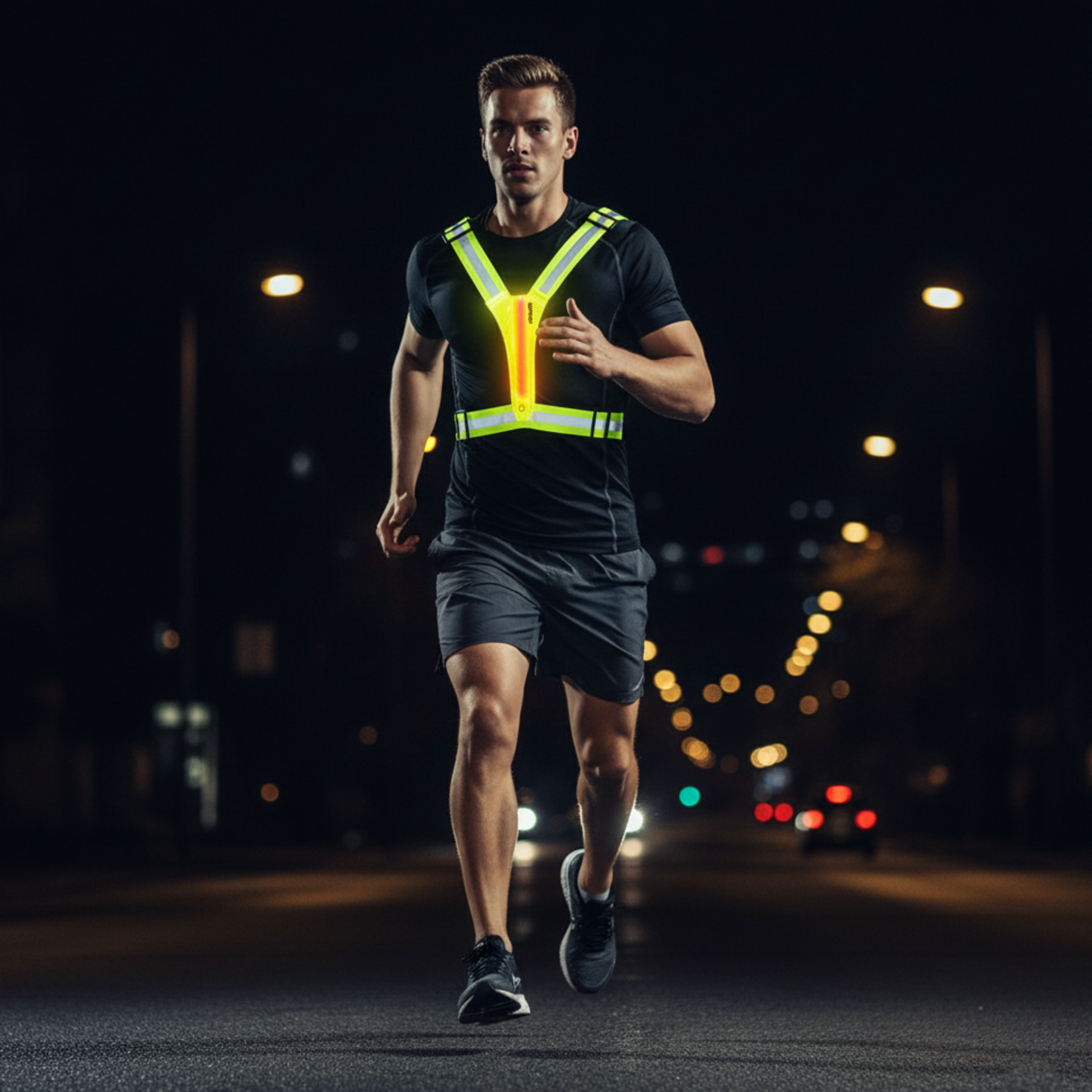 VIRTUFIT, Reflective Safety Vest With Led &ndash; Running Lights