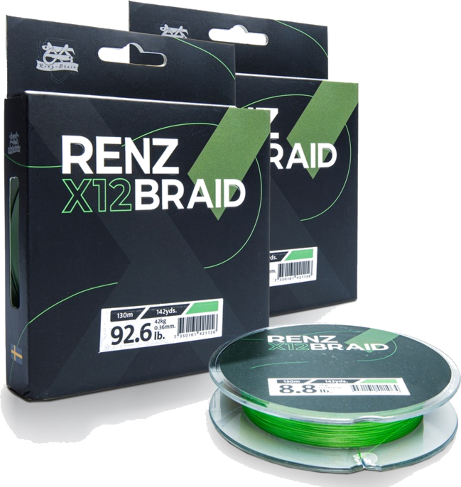 RENZ-STEIN, Renz-stein Renz Braid X12 Fluo Green 130m 0,08mm 4kg