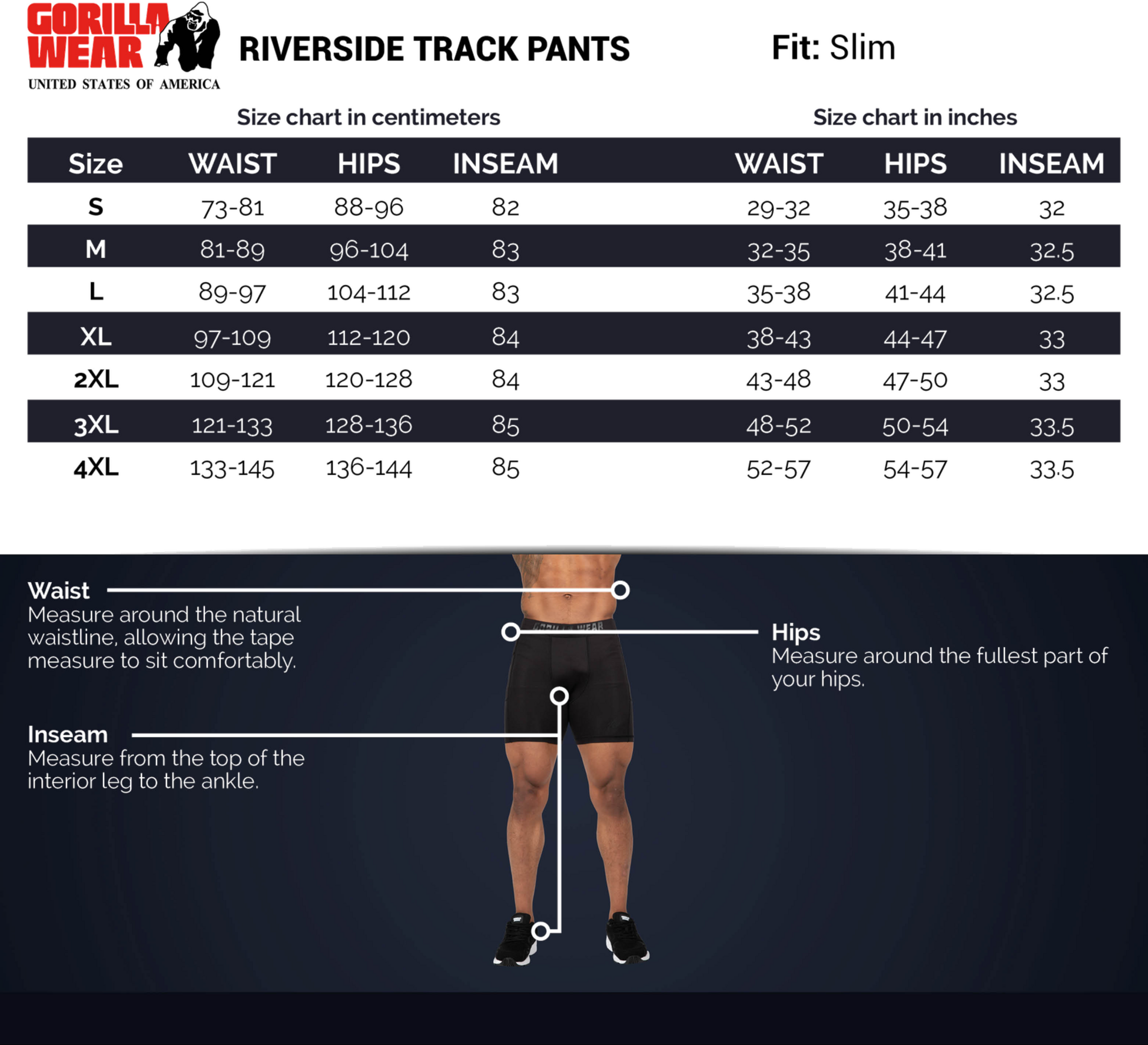 GORILLA WEAR, Riverside Track Pants