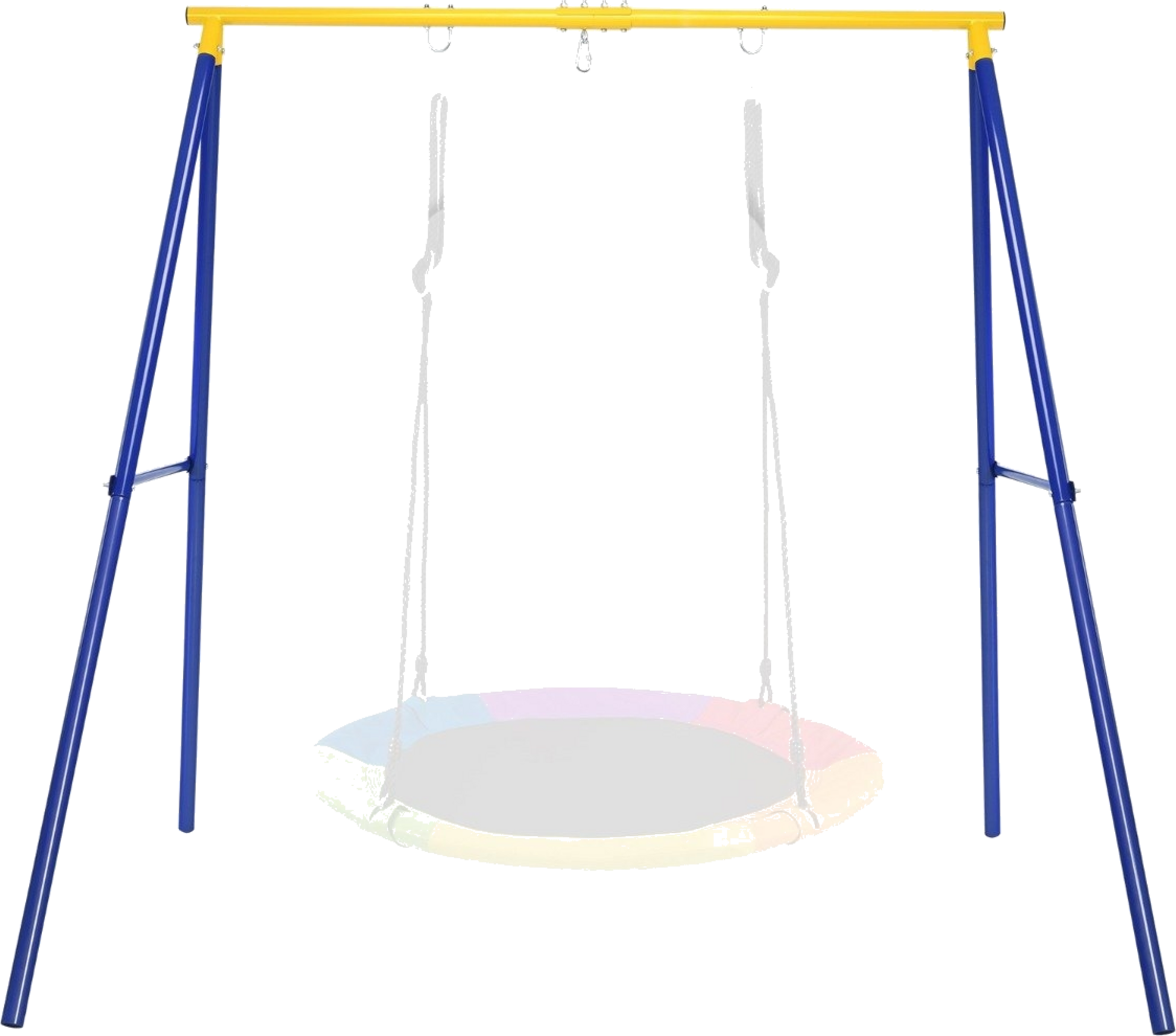 B2X, Robust Metal Swing Frame A-frame Garden Swing Frame 194 X 184 X 180 Cm Blue + Yellow