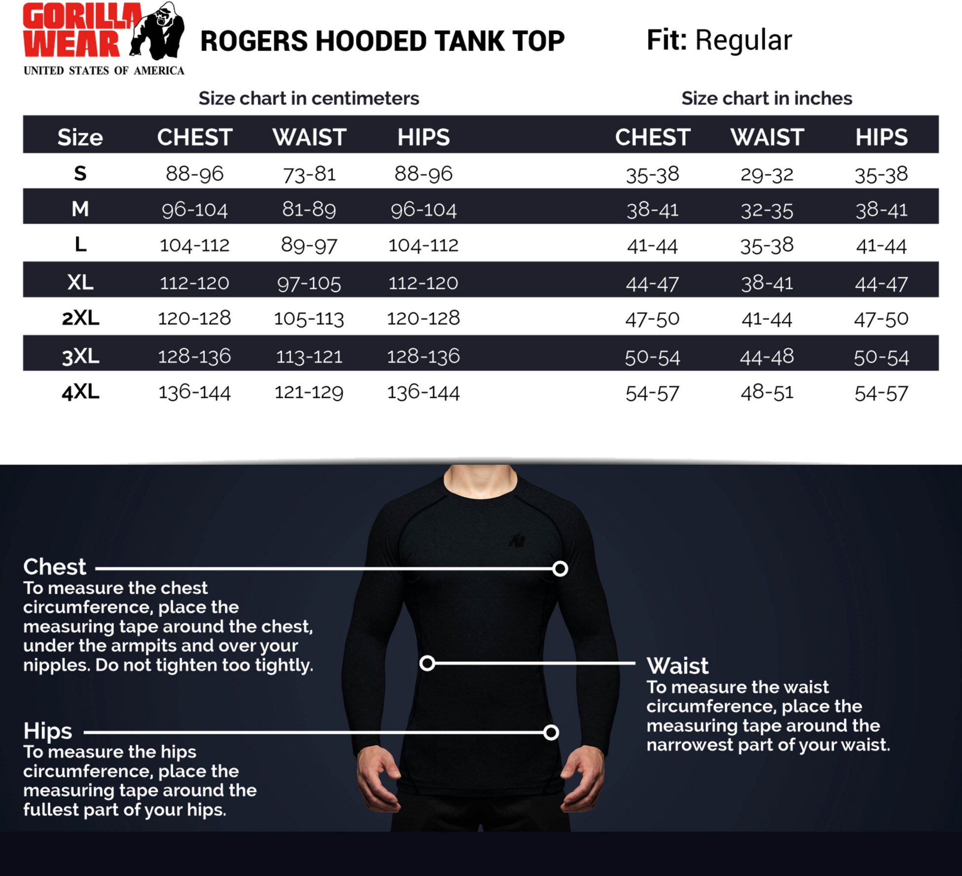 GORILLA WEAR, Rogers Hooded Tank Top