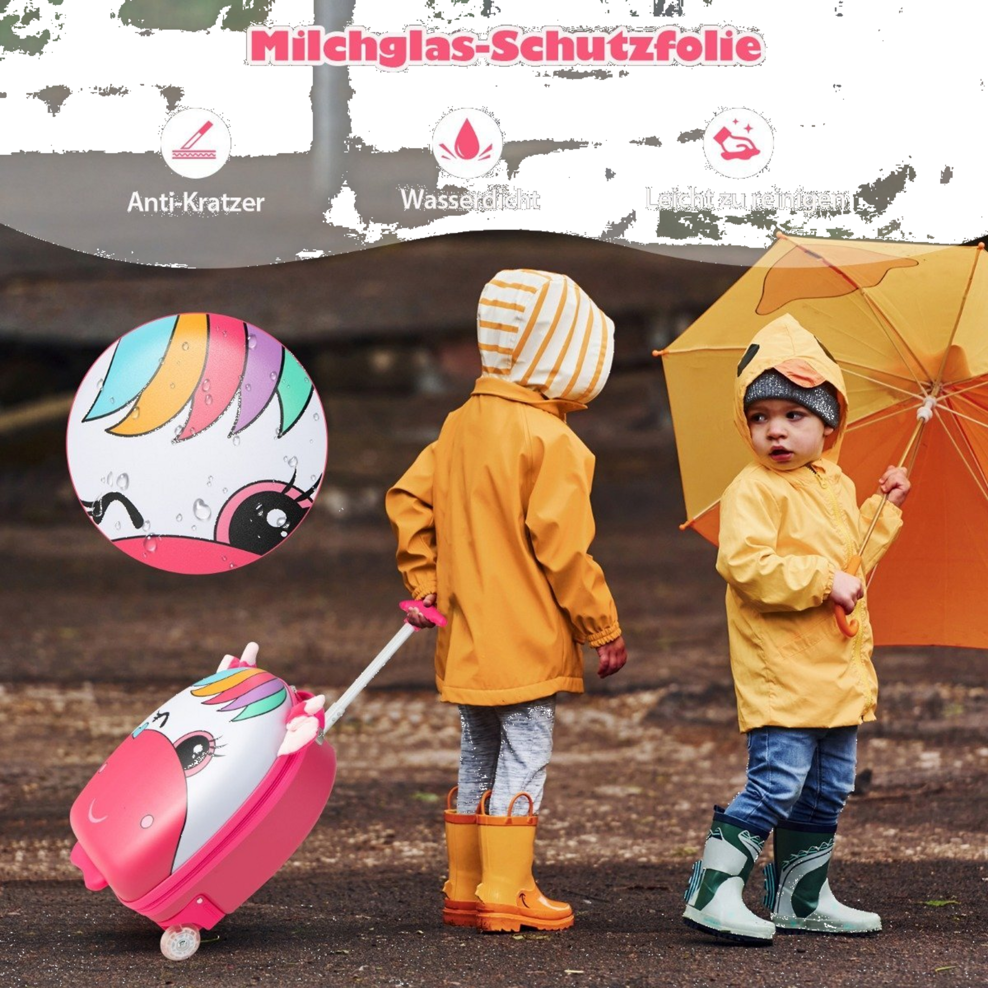 NORTHIX, Rolling Suitcase Hard Shell Hand Luggage For Children 33 X 22 X 45 Cm Pink