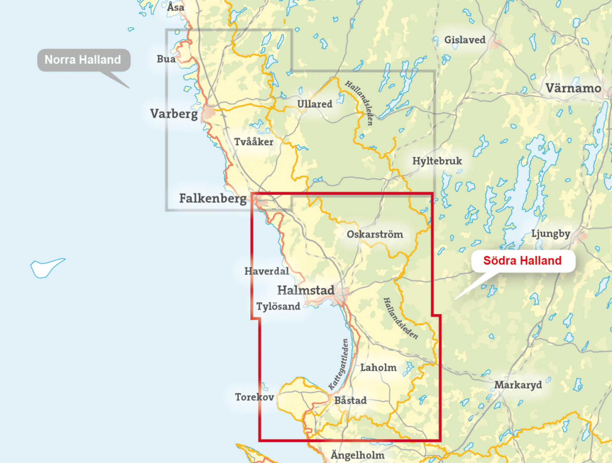 CALAZO, S&ouml;dra Halland 1:50.000