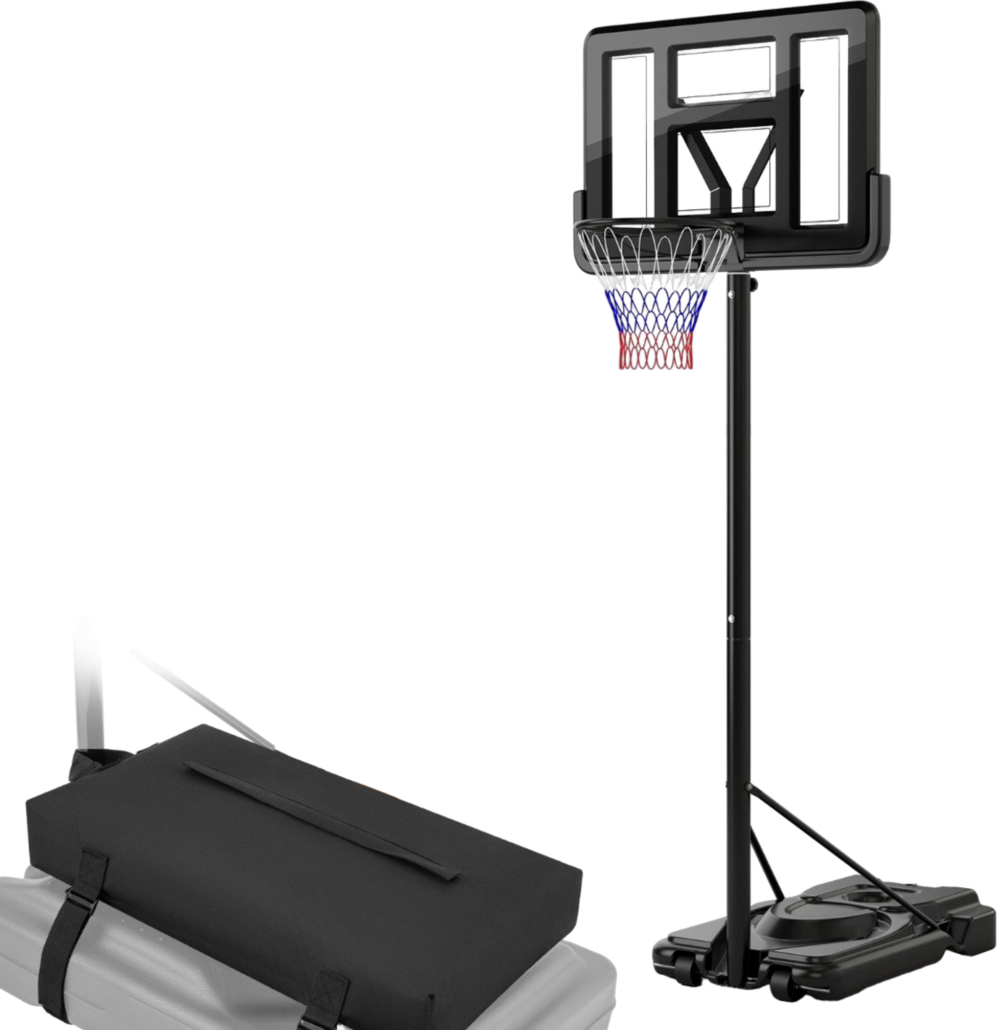 NORTHIX, Sandbag For Basketball Hoop Stands Up To 136 Kg Of Sand Made Of Black Oxford Fabric